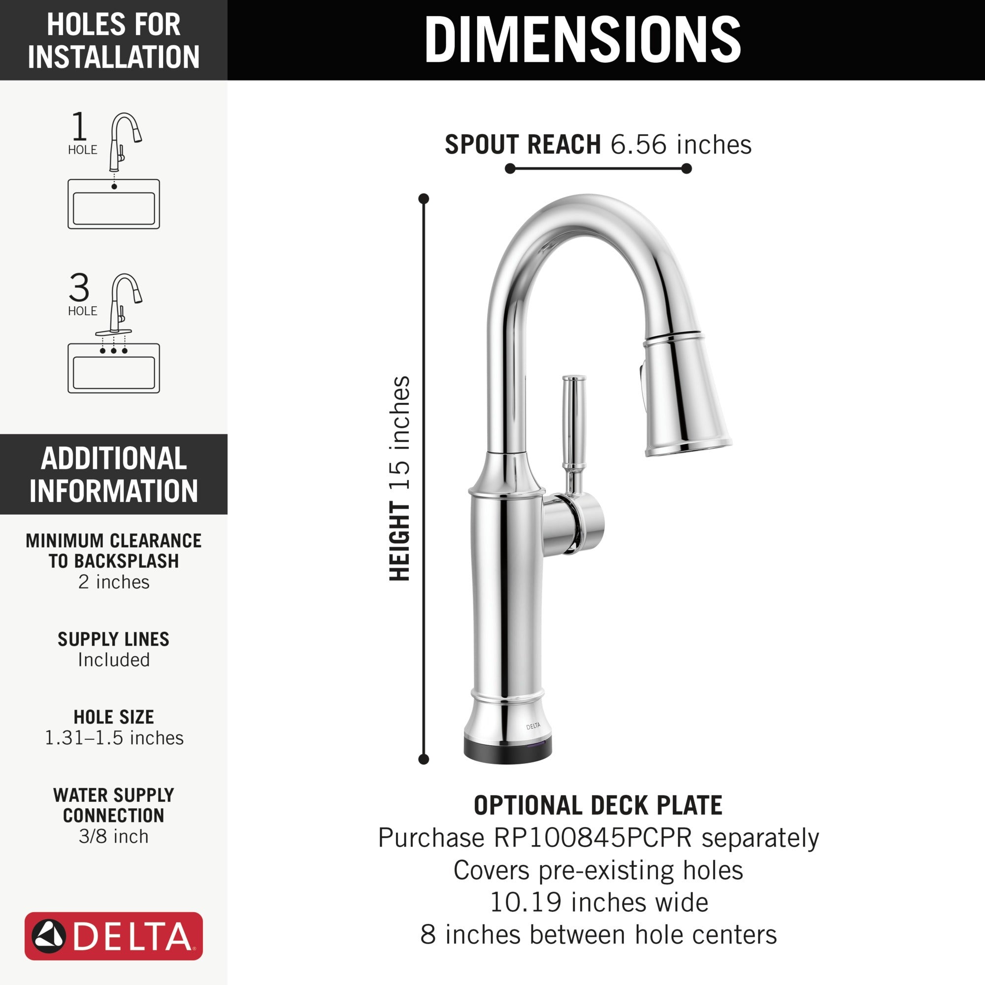 Delta Renaldi™ Touch2O® Bar / Prep Faucet with Touchless Technology