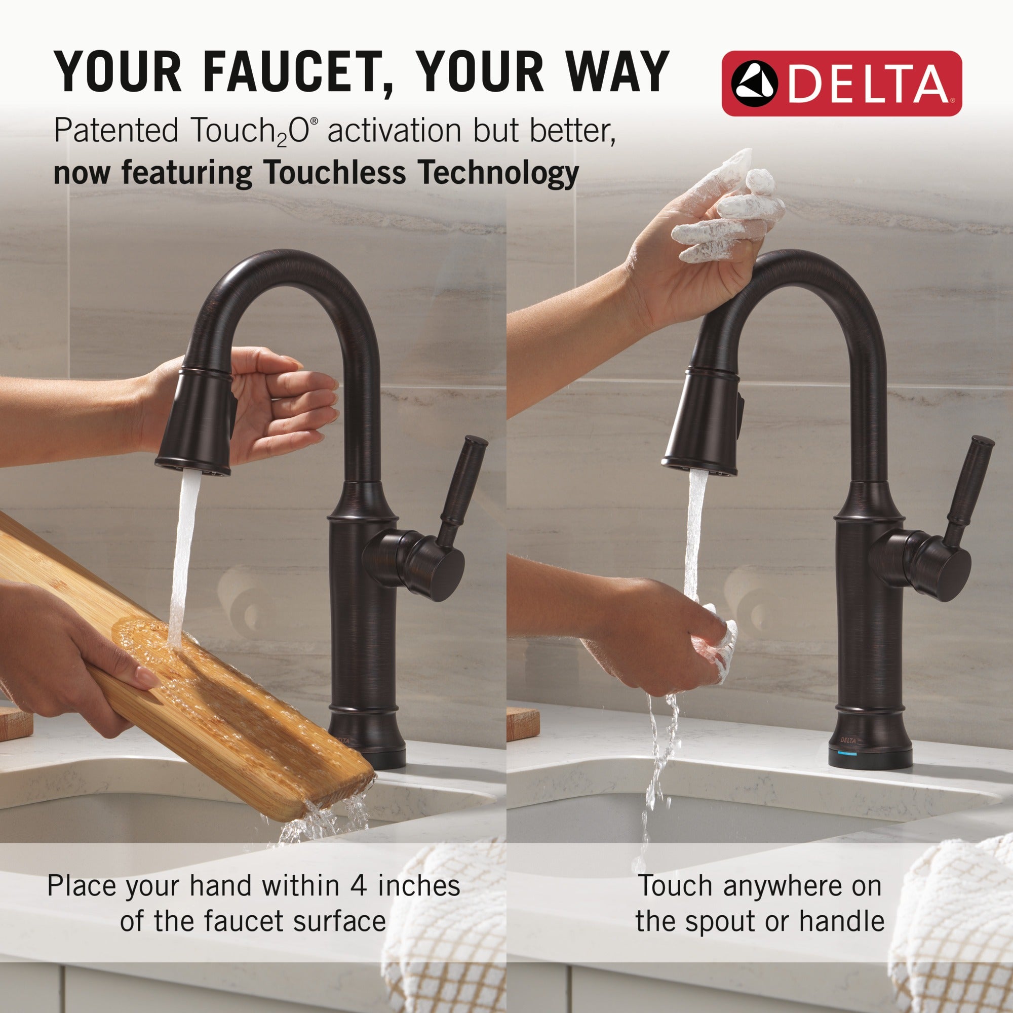 Delta Renaldi™ Touch2O® Bar / Prep Faucet with Touchless Technology