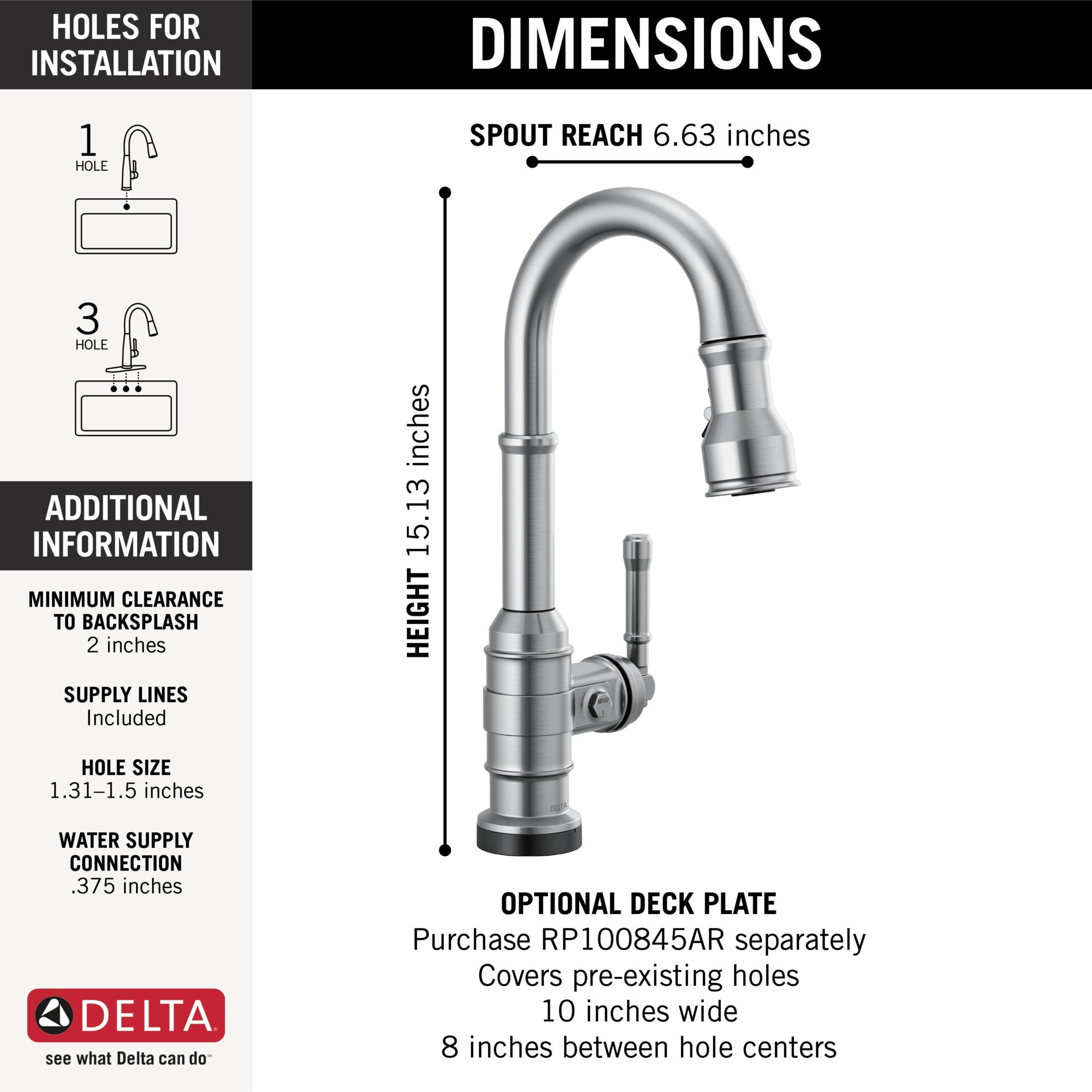 Delta Broderick® Touch2O® Bar / Prep Faucet with Touchless Technology