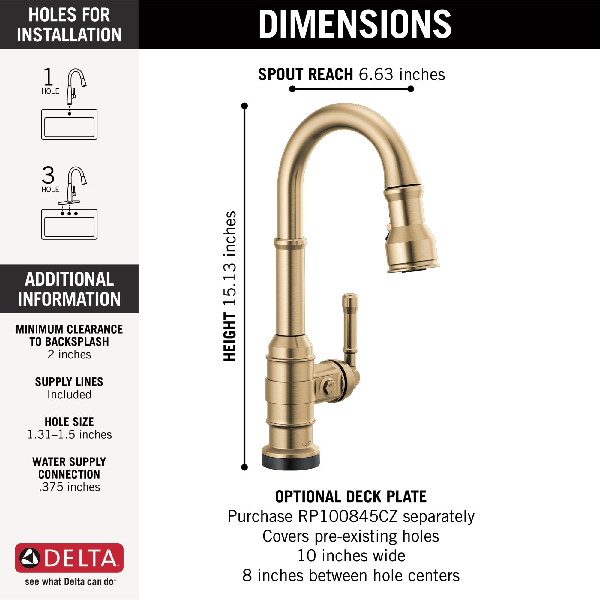 Delta Broderick® Touch2O® Bar / Prep Faucet with Touchless Technology
