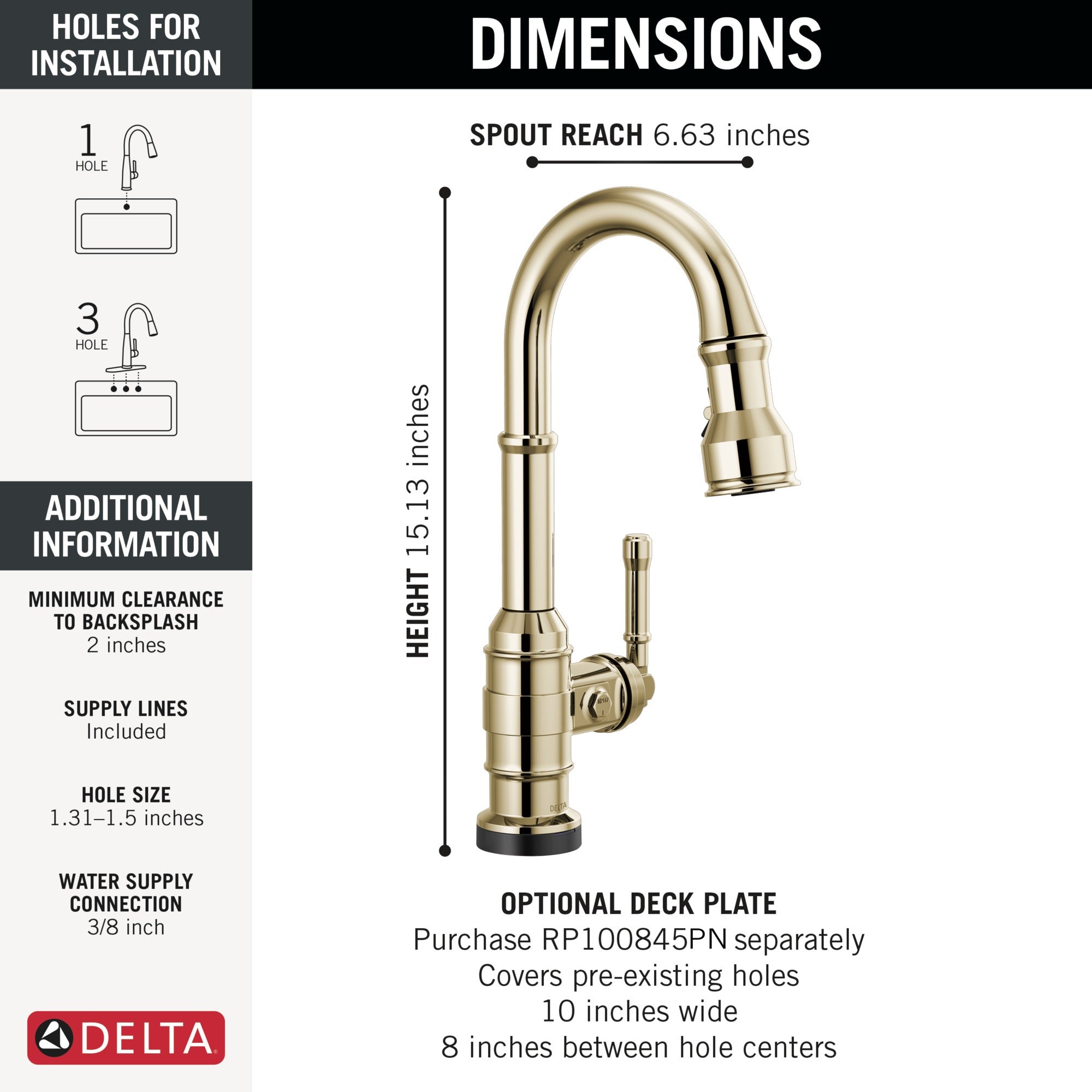 Delta Broderick® Touch2O® Bar / Prep Faucet with Touchless Technology