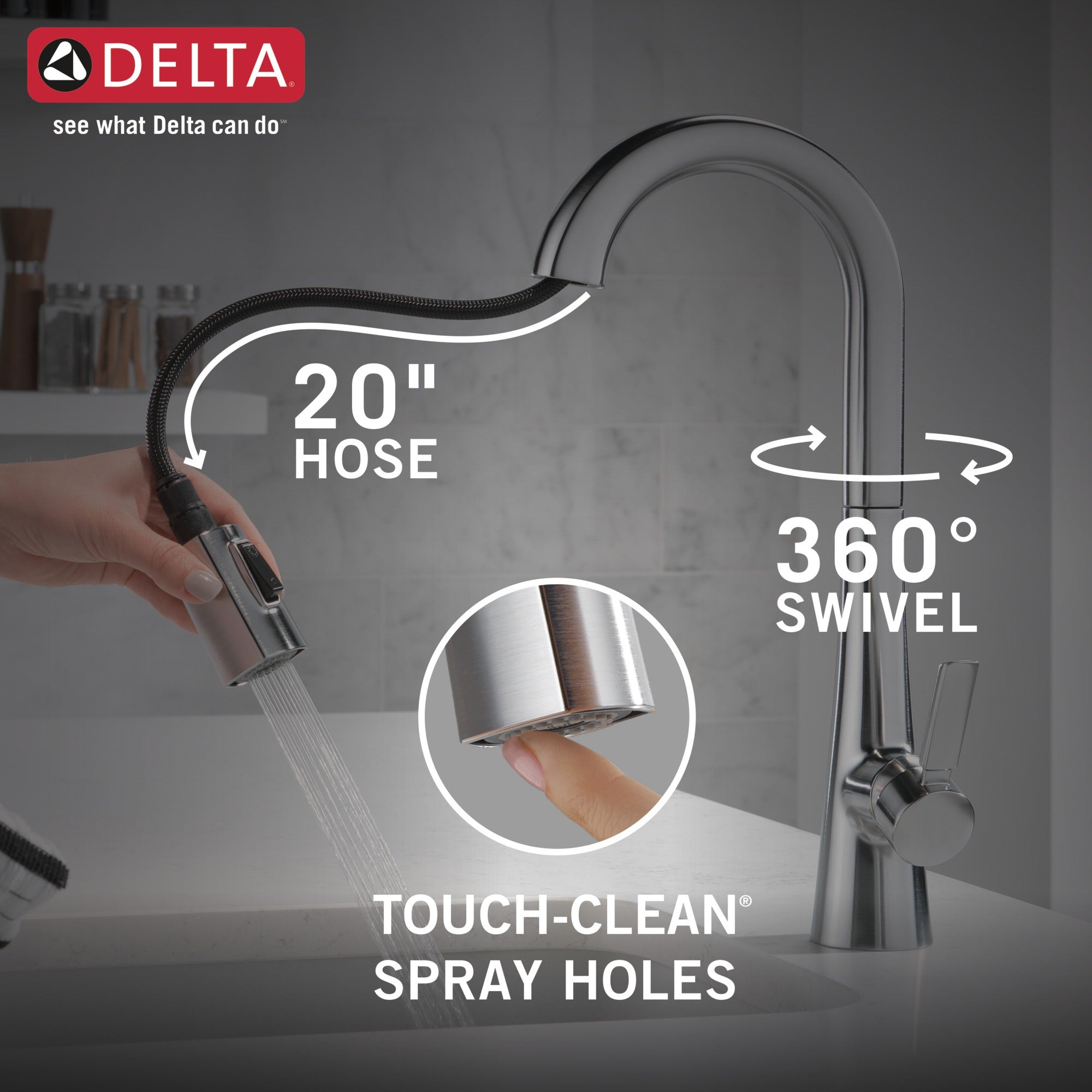 Delta Monrovia® Single Handle Pull-Down Bar / Prep Faucet