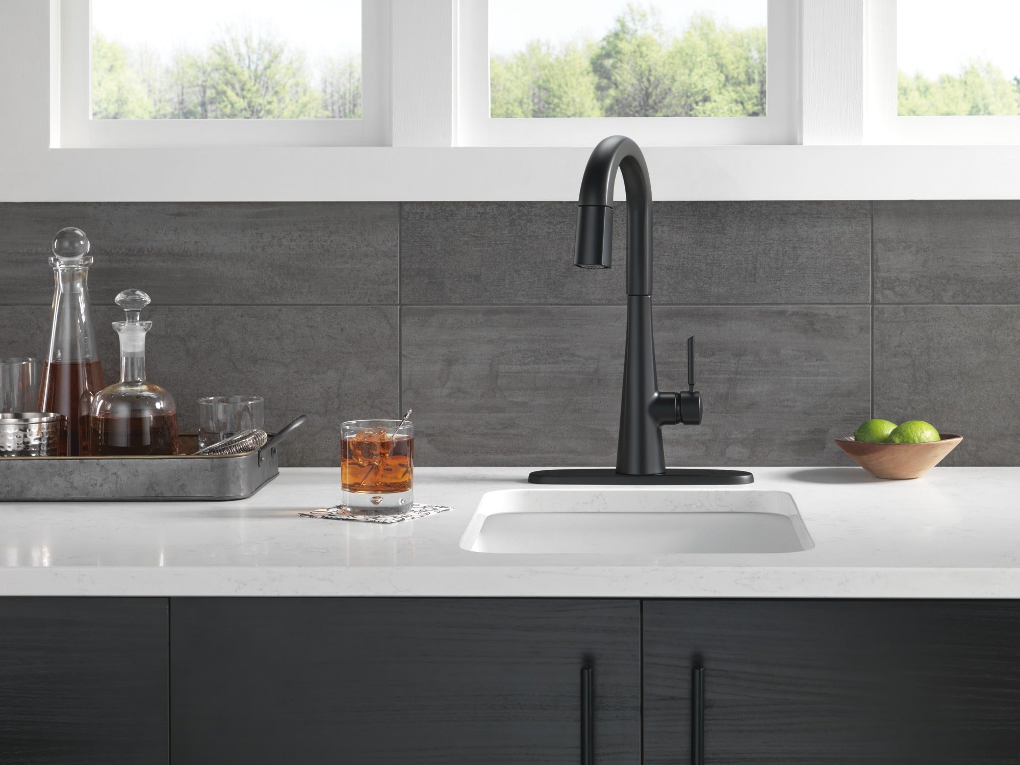 Delta Monrovia® Single Handle Pull-Down Bar / Prep Faucet