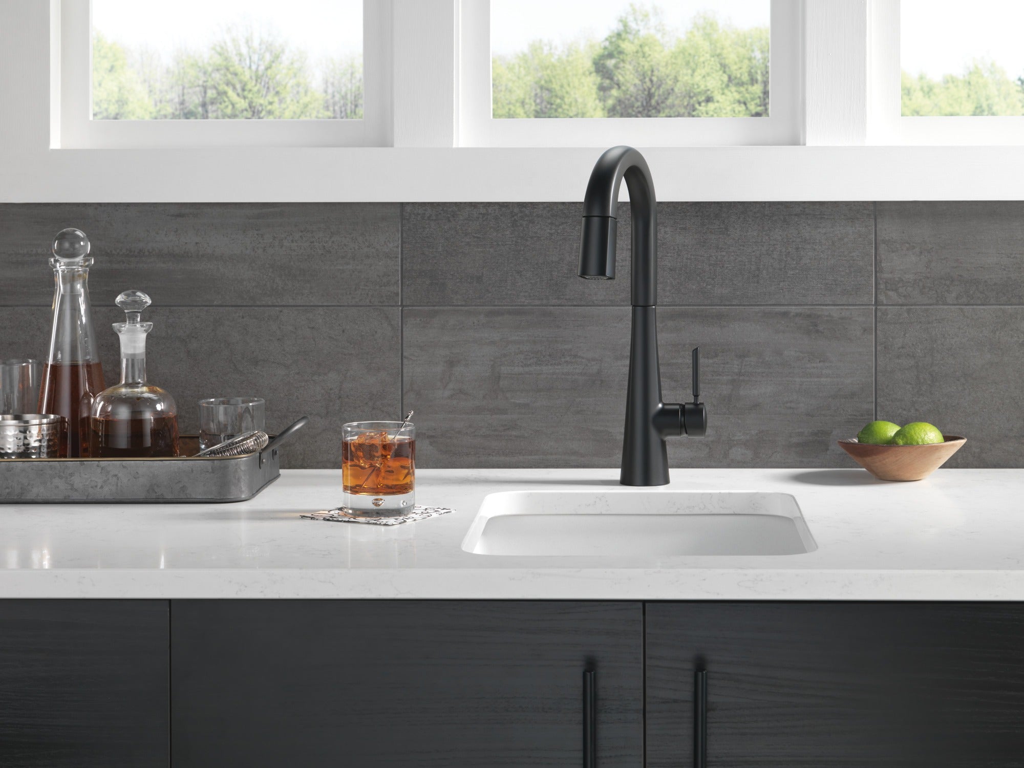 Delta Monrovia® Single Handle Pull-Down Bar / Prep Faucet