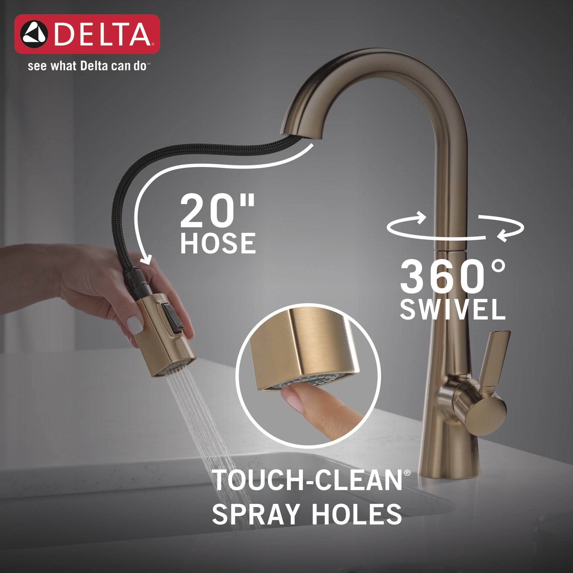 Delta Monrovia® Single Handle Pull-Down Bar / Prep Faucet