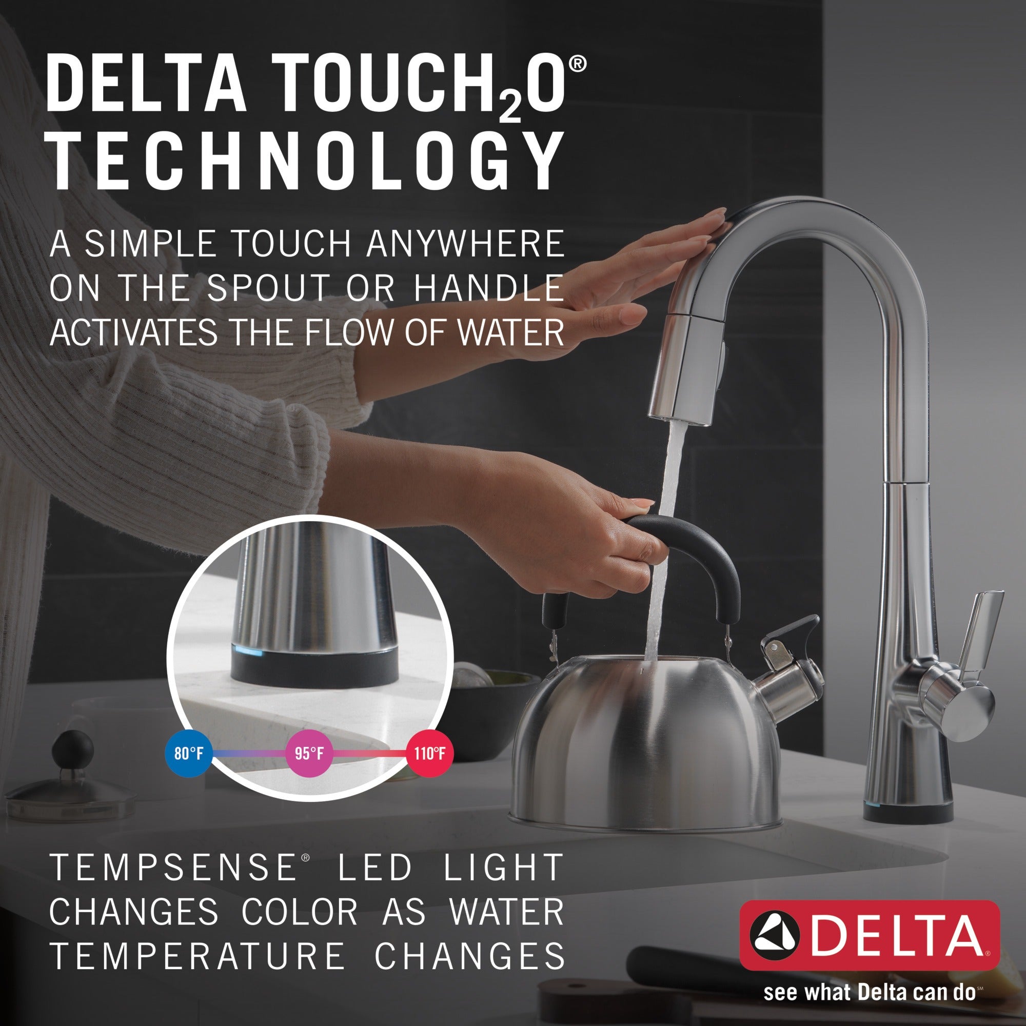 Delta Monrovia® Single Handle Pull-Down Bar/Prep Faucet with Touch<sub>2</sub>O® Technology