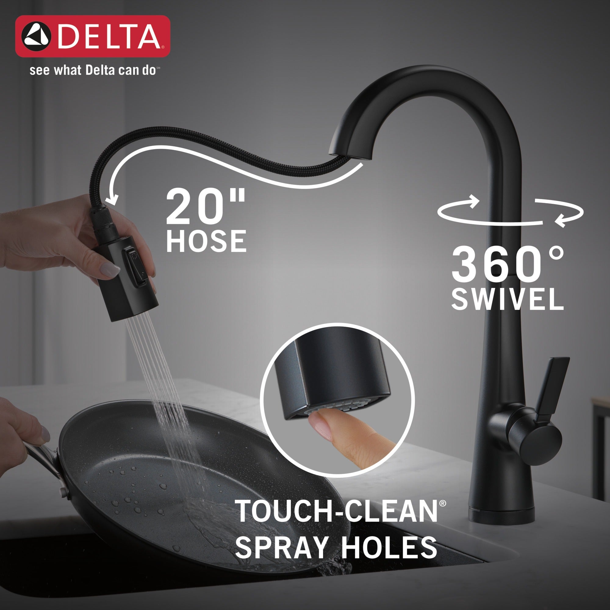 Delta Monrovia® Single Handle Pull-Down Bar/Prep Faucet with Touch<sub>2</sub>O® Technology