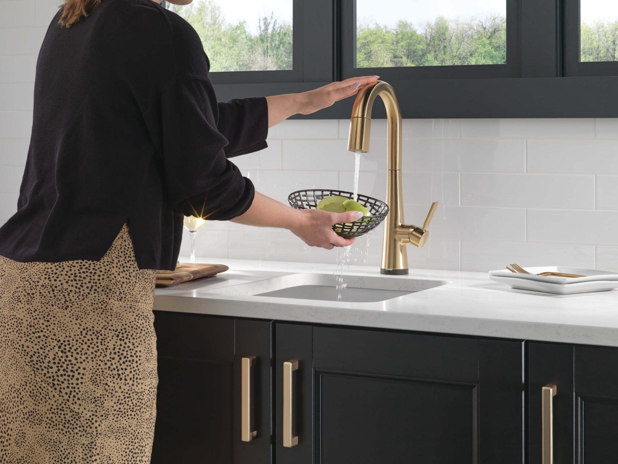 Delta Monrovia® Single Handle Pull-Down Bar/Prep Faucet with Touch<sub>2</sub>O® Technology