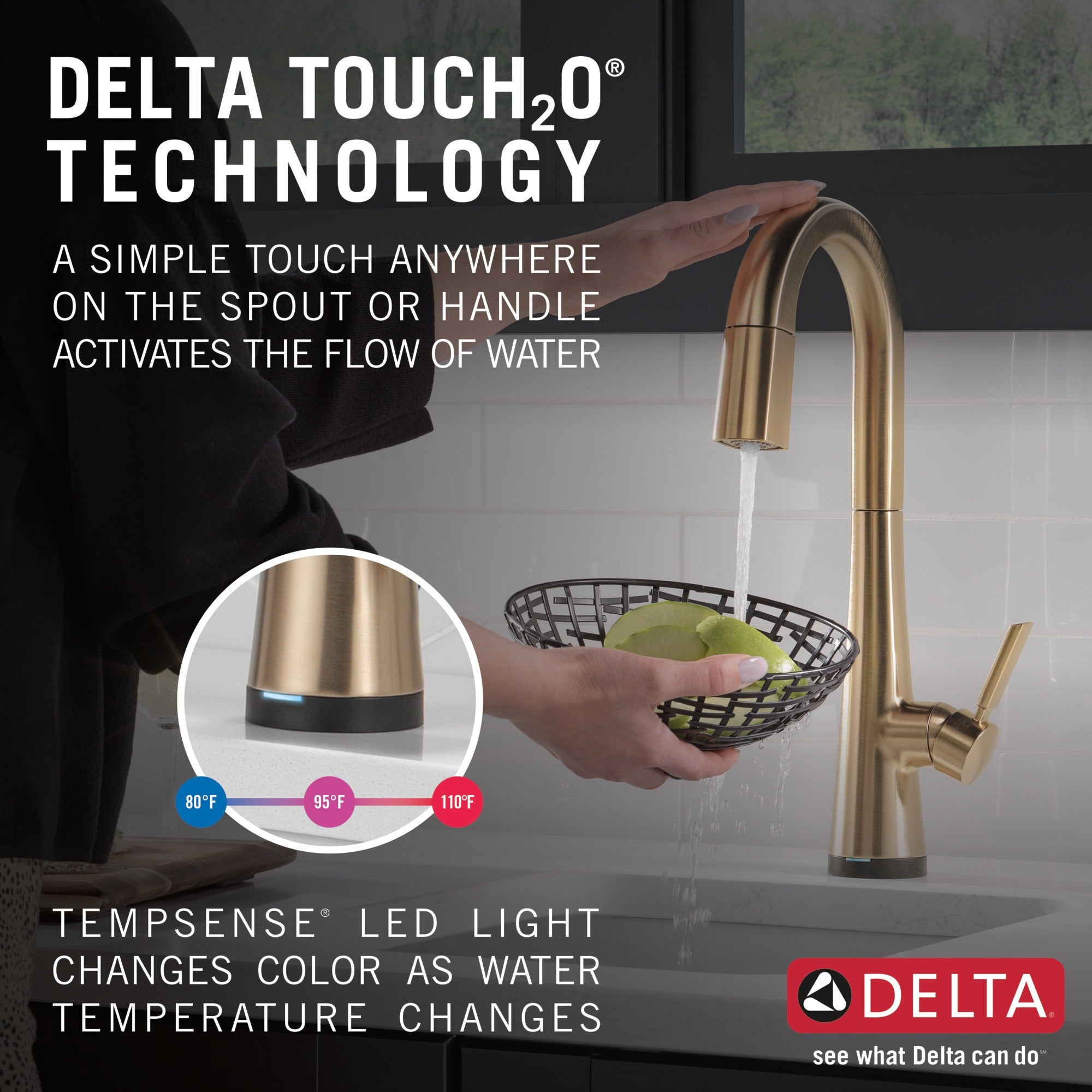 Delta Monrovia® Single Handle Pull-Down Bar/Prep Faucet with Touch<sub>2</sub>O® Technology