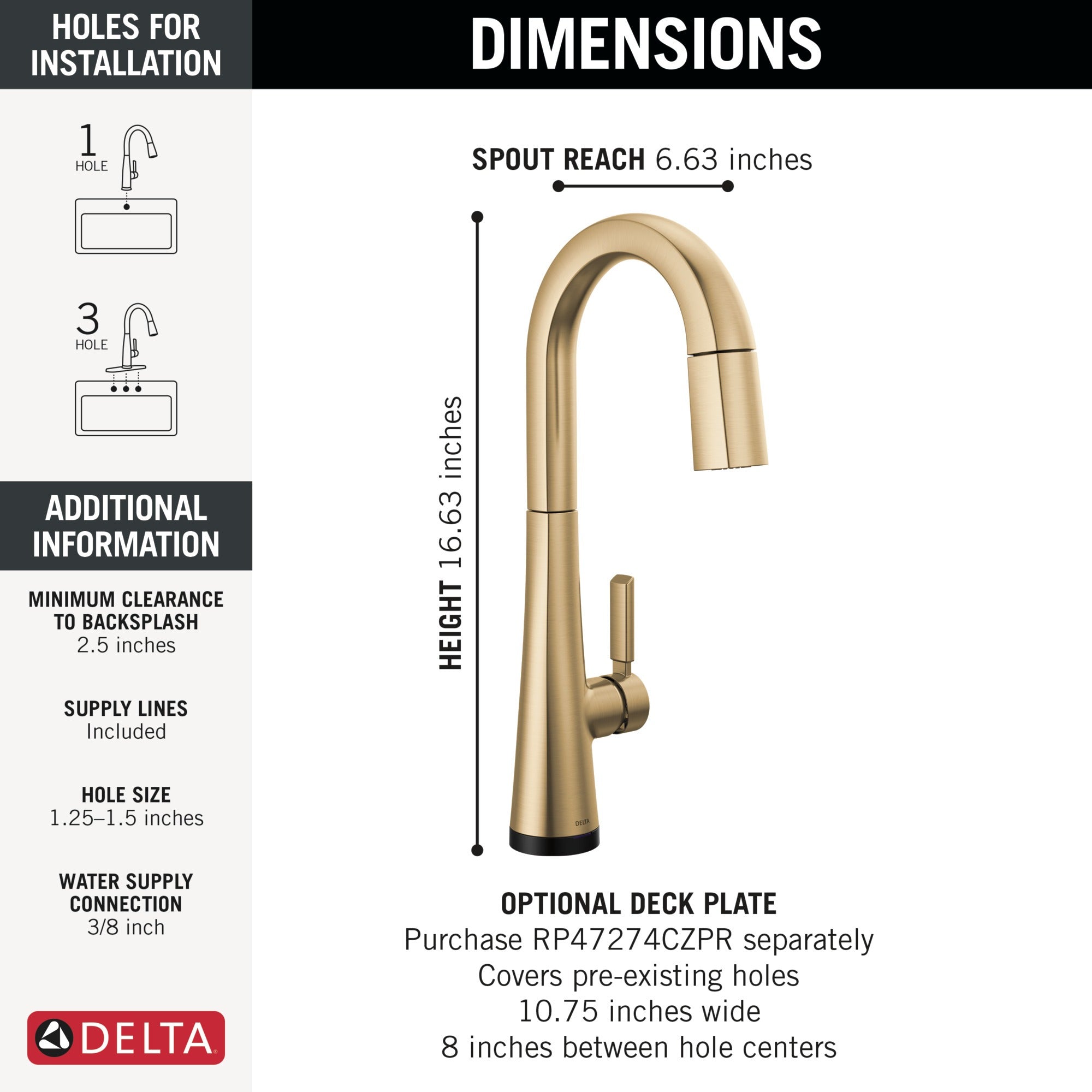 Delta Monrovia® Touch2O® Bar / Prep Faucet with Touchless Technology