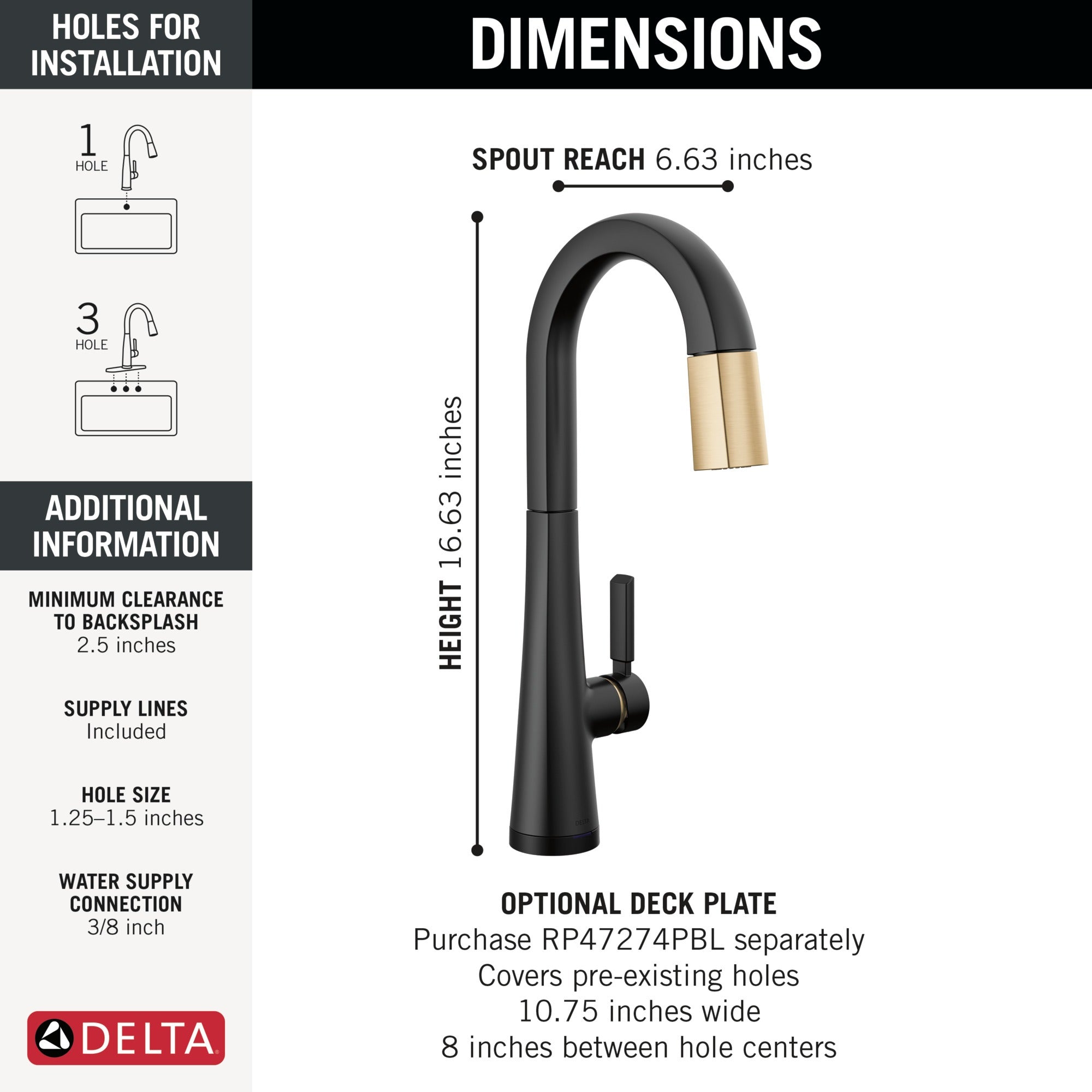Delta Monrovia® Touch2O® Bar / Prep Faucet with Touchless Technology