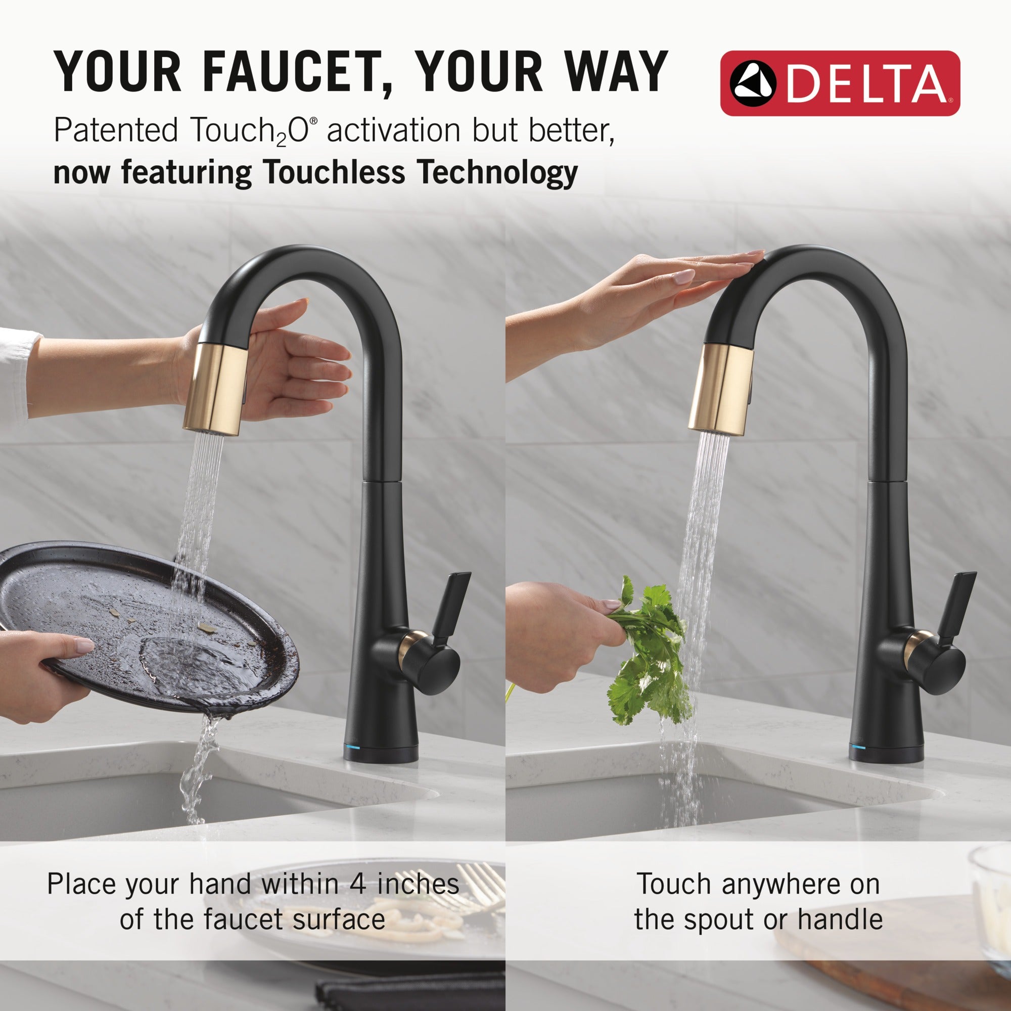 Delta Monrovia® Touch2O® Bar / Prep Faucet with Touchless Technology