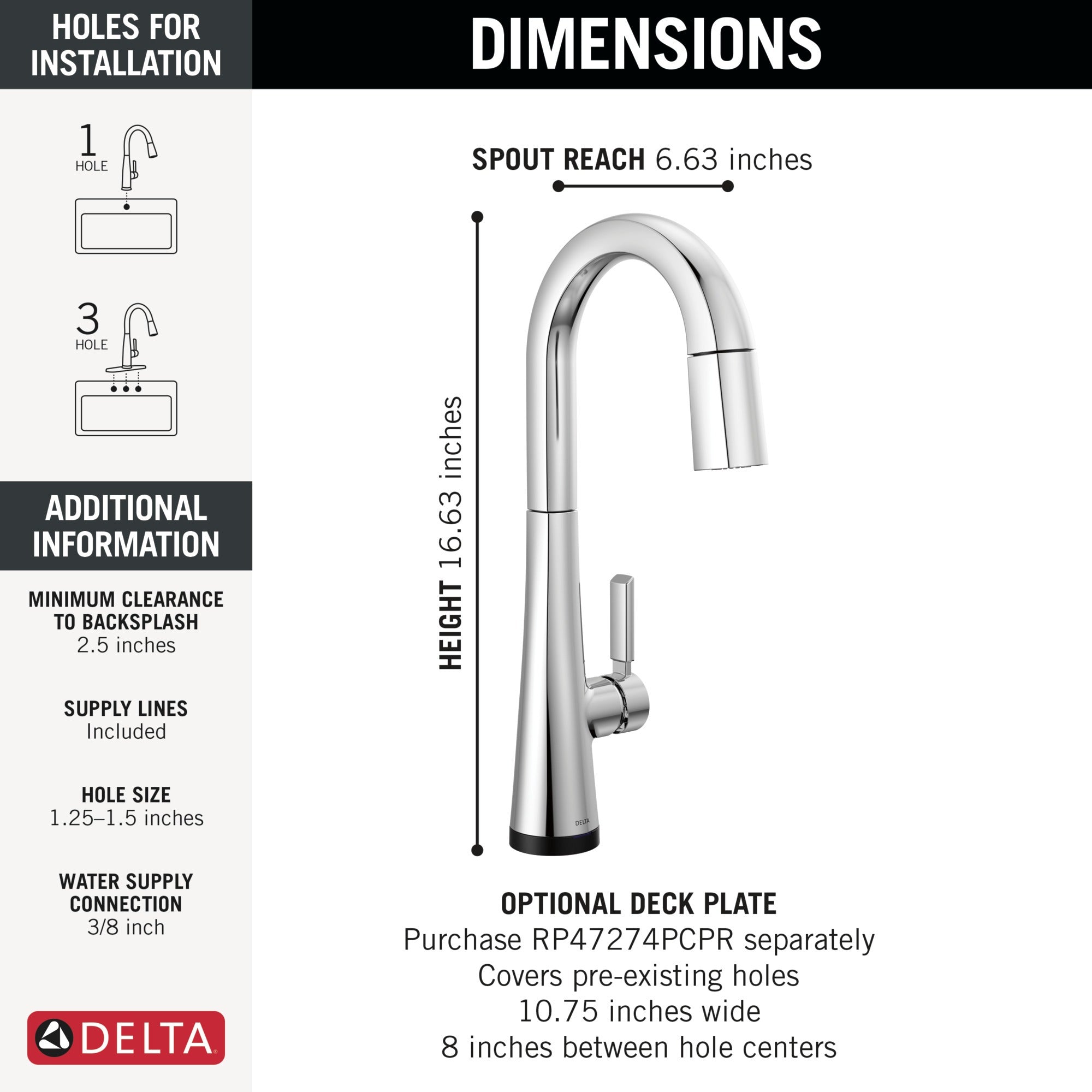 Delta Monrovia® Touch2O® Bar / Prep Faucet with Touchless Technology