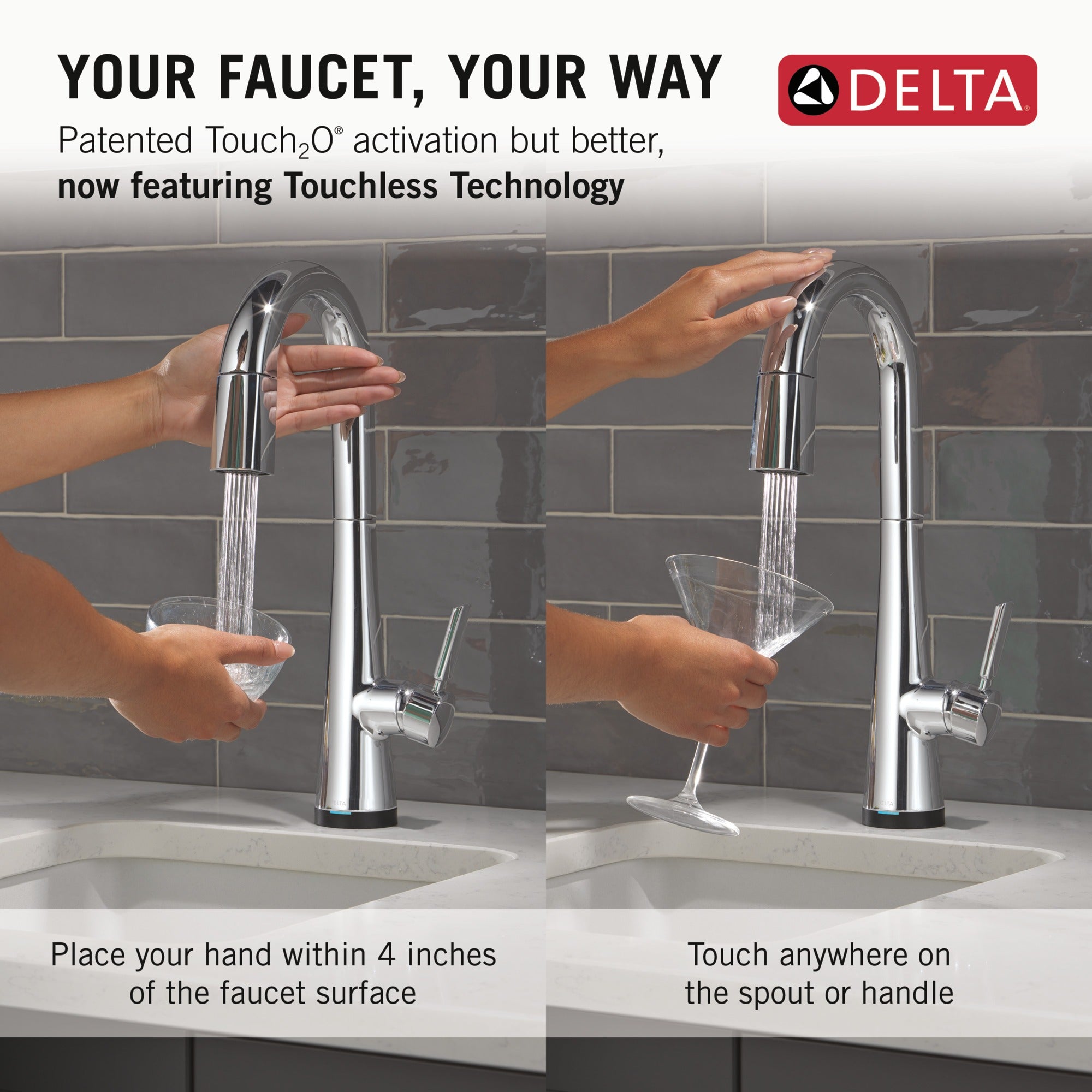 Delta Monrovia® Touch2O® Bar / Prep Faucet with Touchless Technology