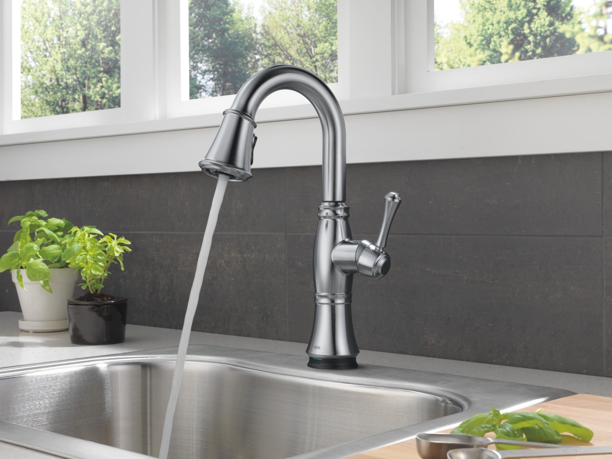 Delta Cassidy® Single Handle Pull-Down Bar/Prep with Touch<sub>2</sub>O® Technology