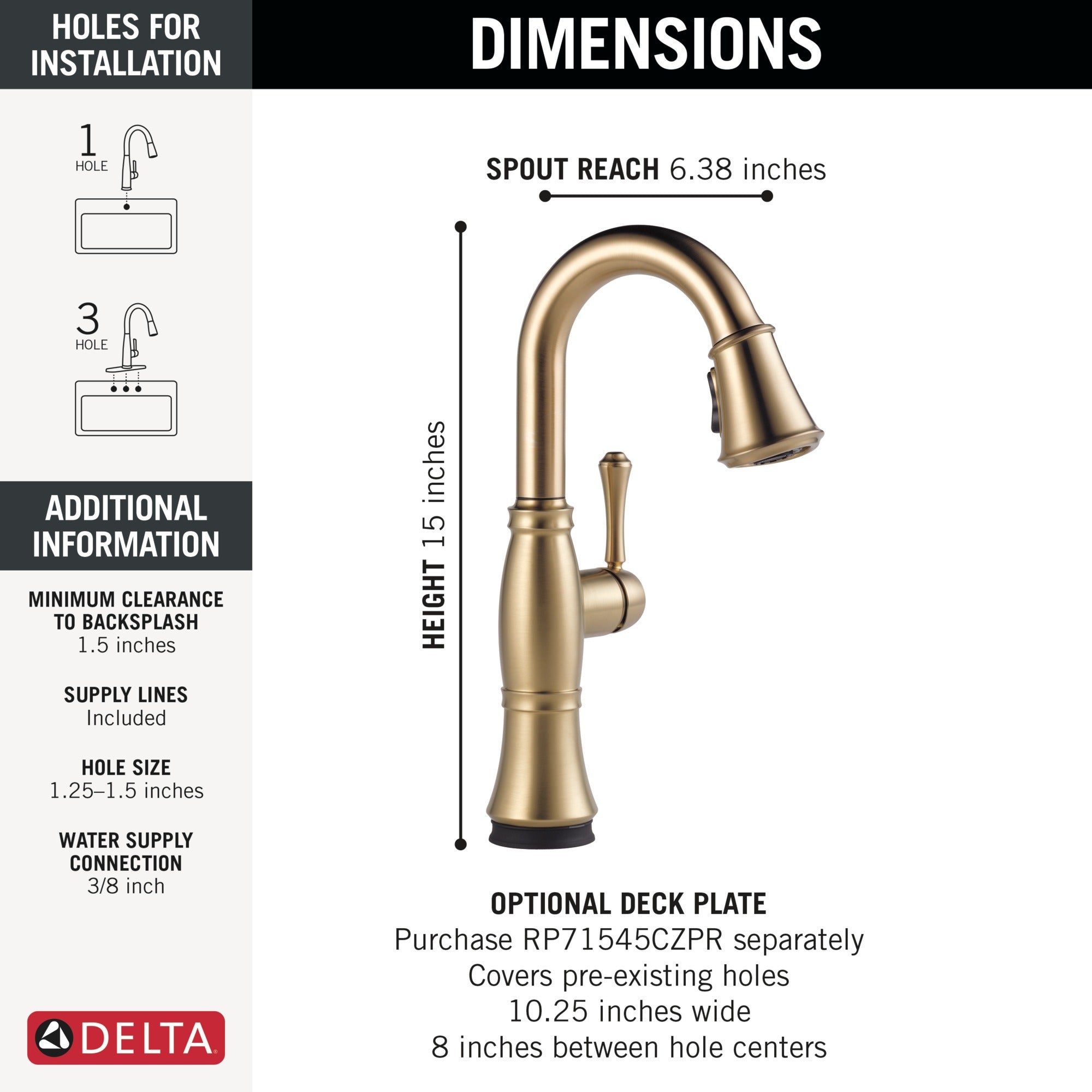 Delta Cassidy® Touch2O® Bar / Prep Faucet with Touchless Technology