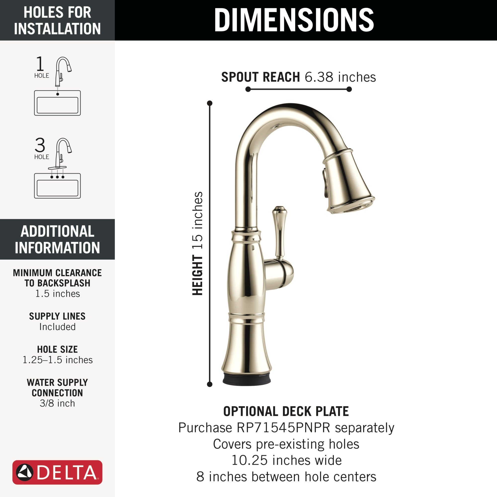 Delta Cassidy® Touch2O® Bar / Prep Faucet with Touchless Technology