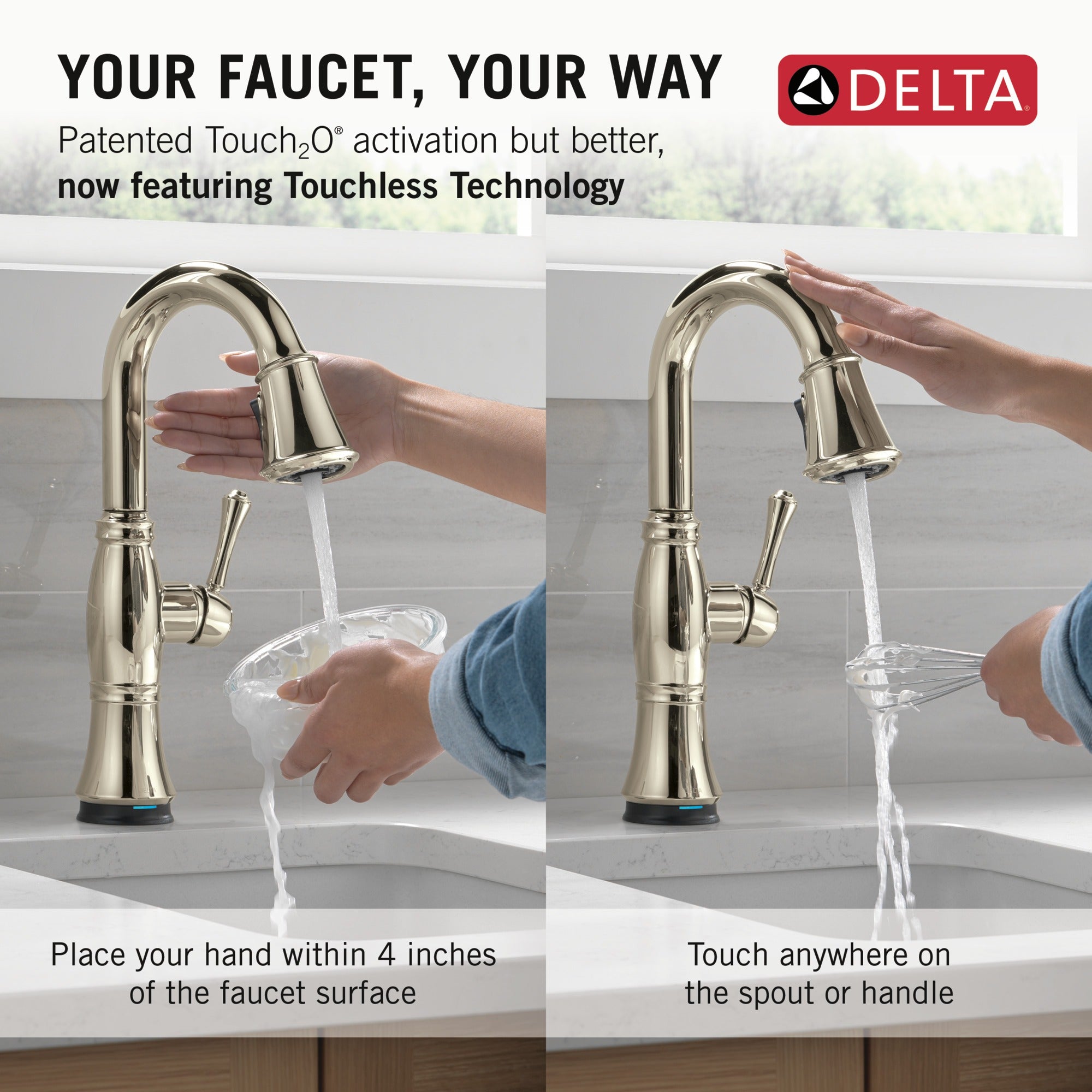 Delta Cassidy® Touch2O® Bar / Prep Faucet with Touchless Technology