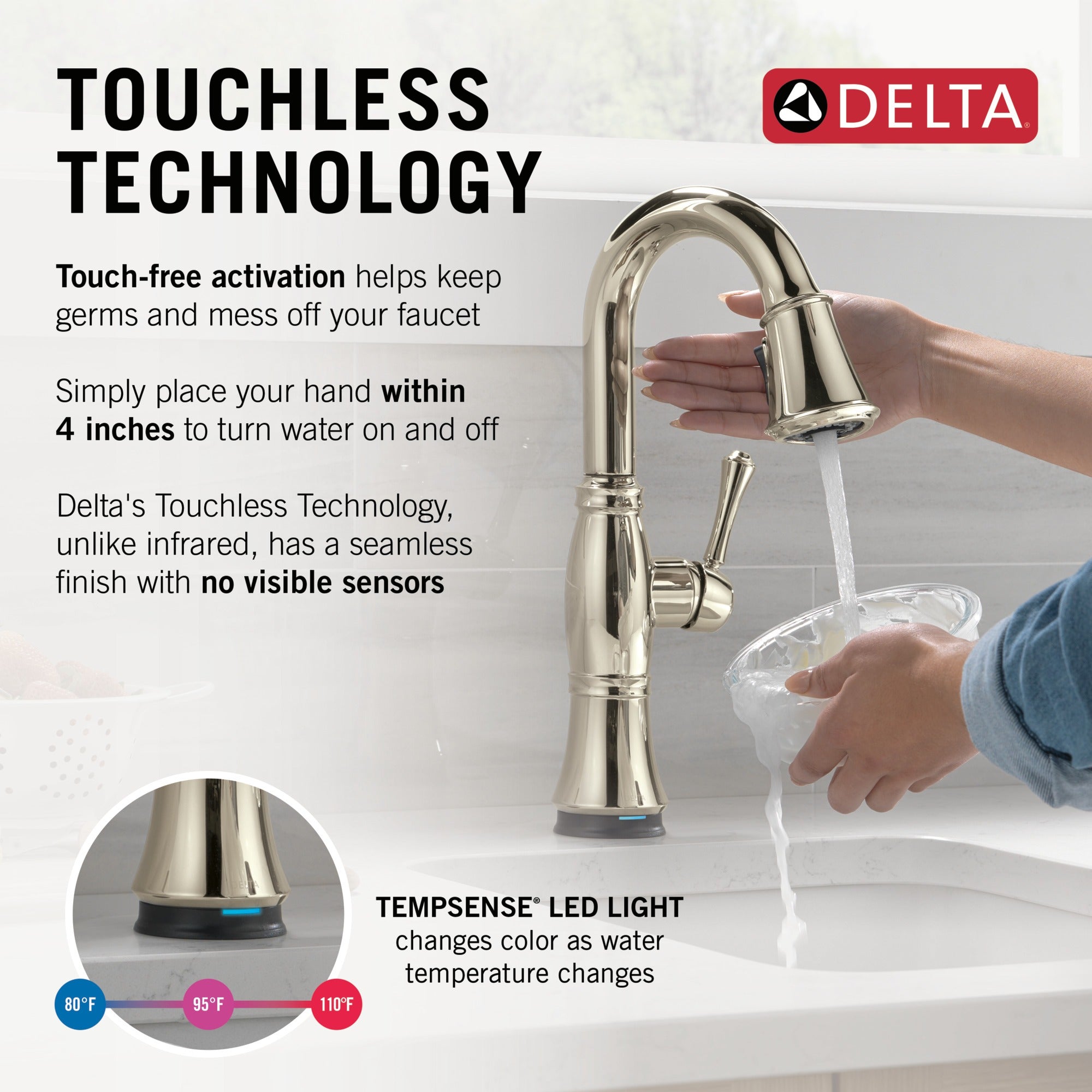 Delta Cassidy® Touch2O® Bar / Prep Faucet with Touchless Technology