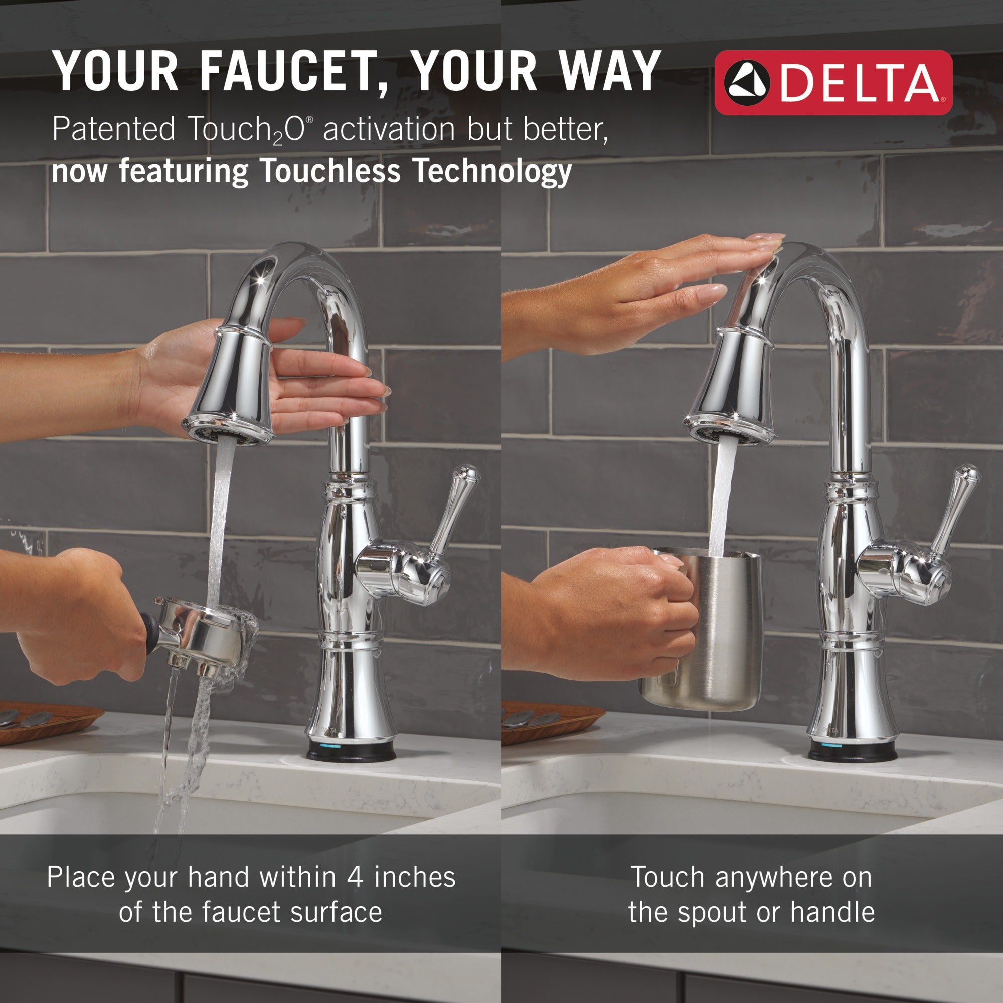 Delta Cassidy® Touch2O® Bar / Prep Faucet with Touchless Technology