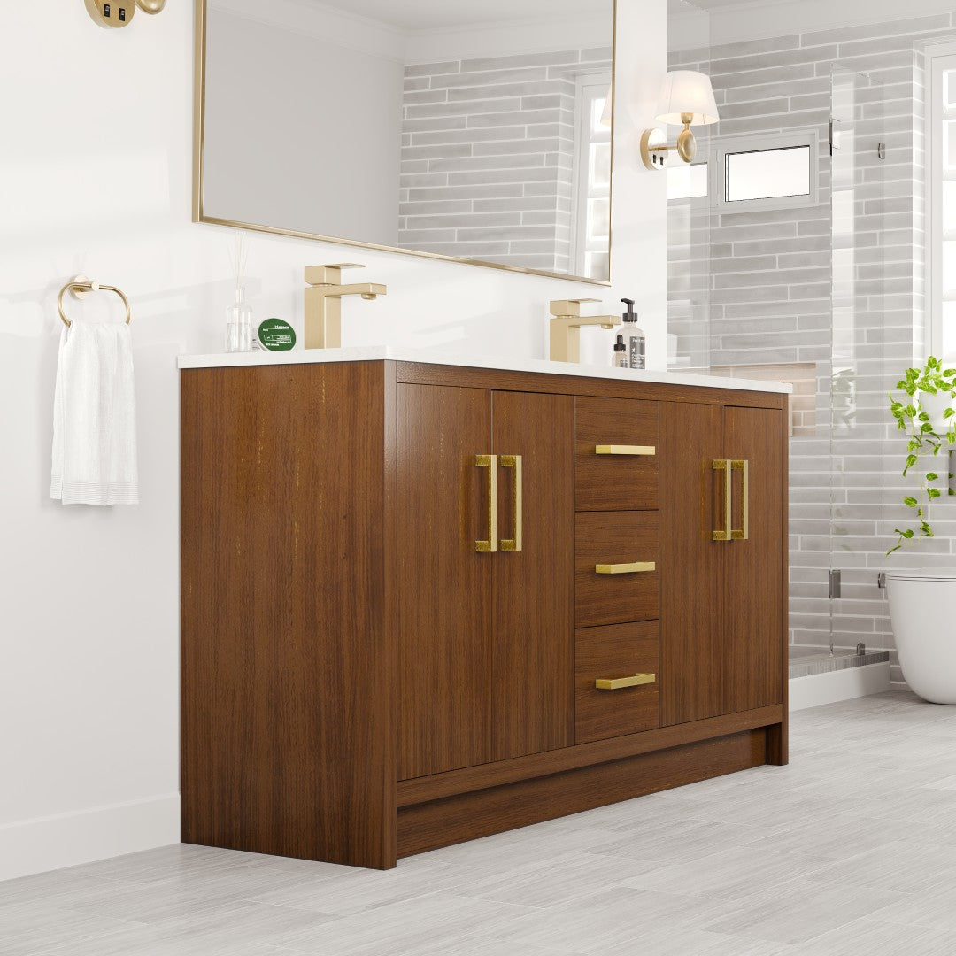 Eviva Curio Bath Vanity with Carrara Quartz Top and Undermount Porcelain Sink (24"-60")