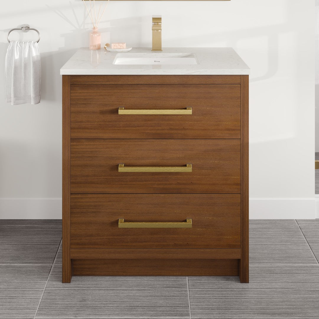 Eviva Curio Bath Vanity with Carrara Quartz Top and Undermount Porcelain Sink (24"-60")