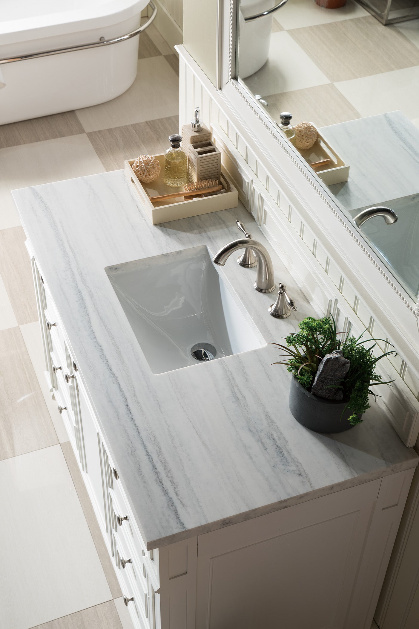James Martin Bristol 48" Single Vanity in Bright White with 3cm Countertop