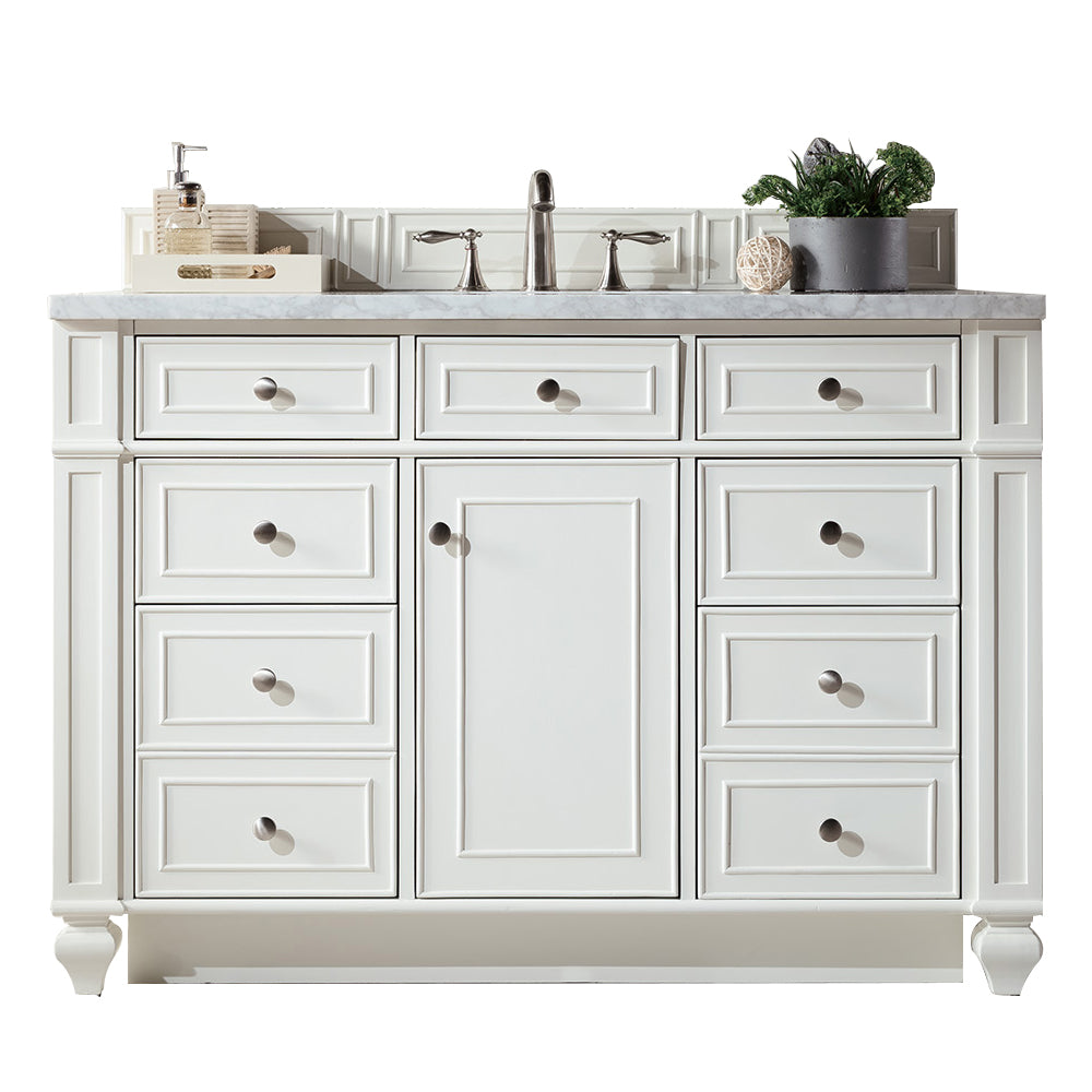 James Martin Bristol 48" Single Vanity in Bright White with 3cm Countertop