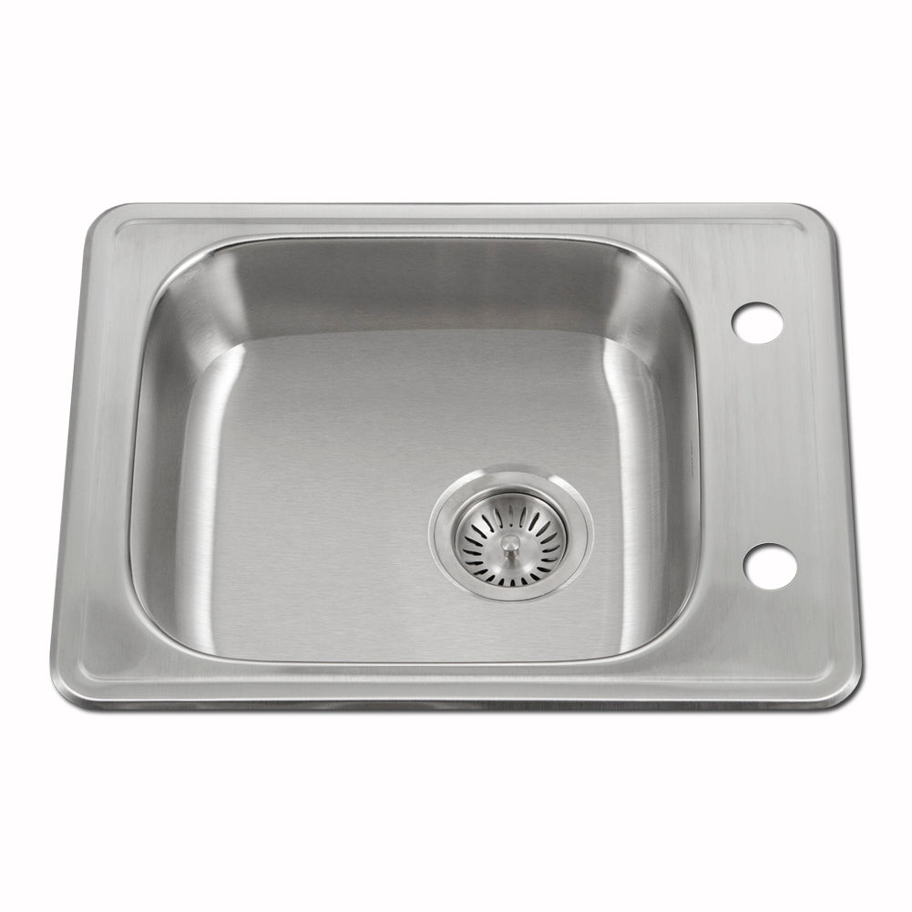 Houzer ADA Compliant 22 inch Stainless Steel Drop-in Topmount 2-hole 5 inch Deep Single Bowl Kitchen Sink