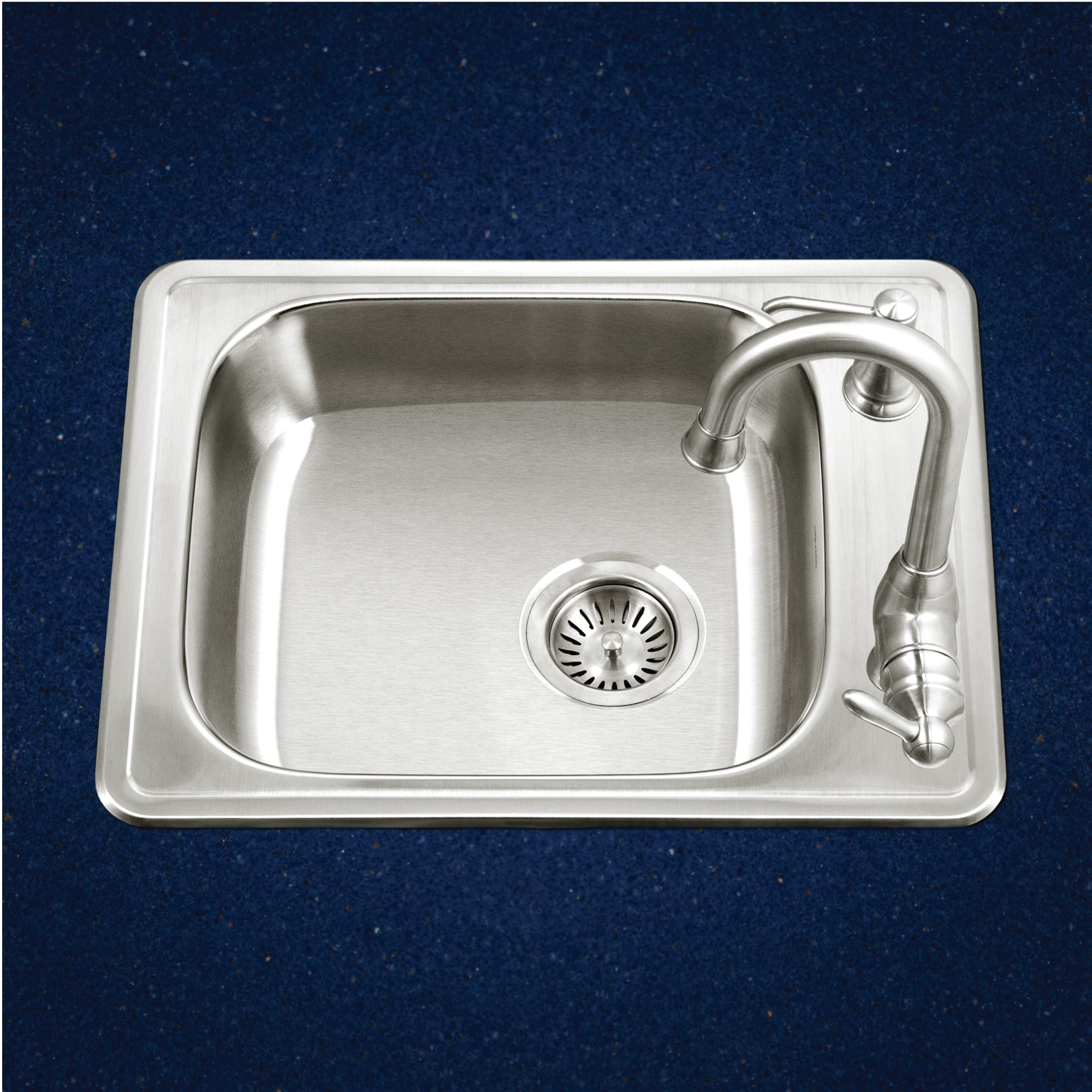 Houzer ADA Compliant 22 inch Stainless Steel Drop-in Topmount 2-hole 5 inch Deep Single Bowl Kitchen Sink