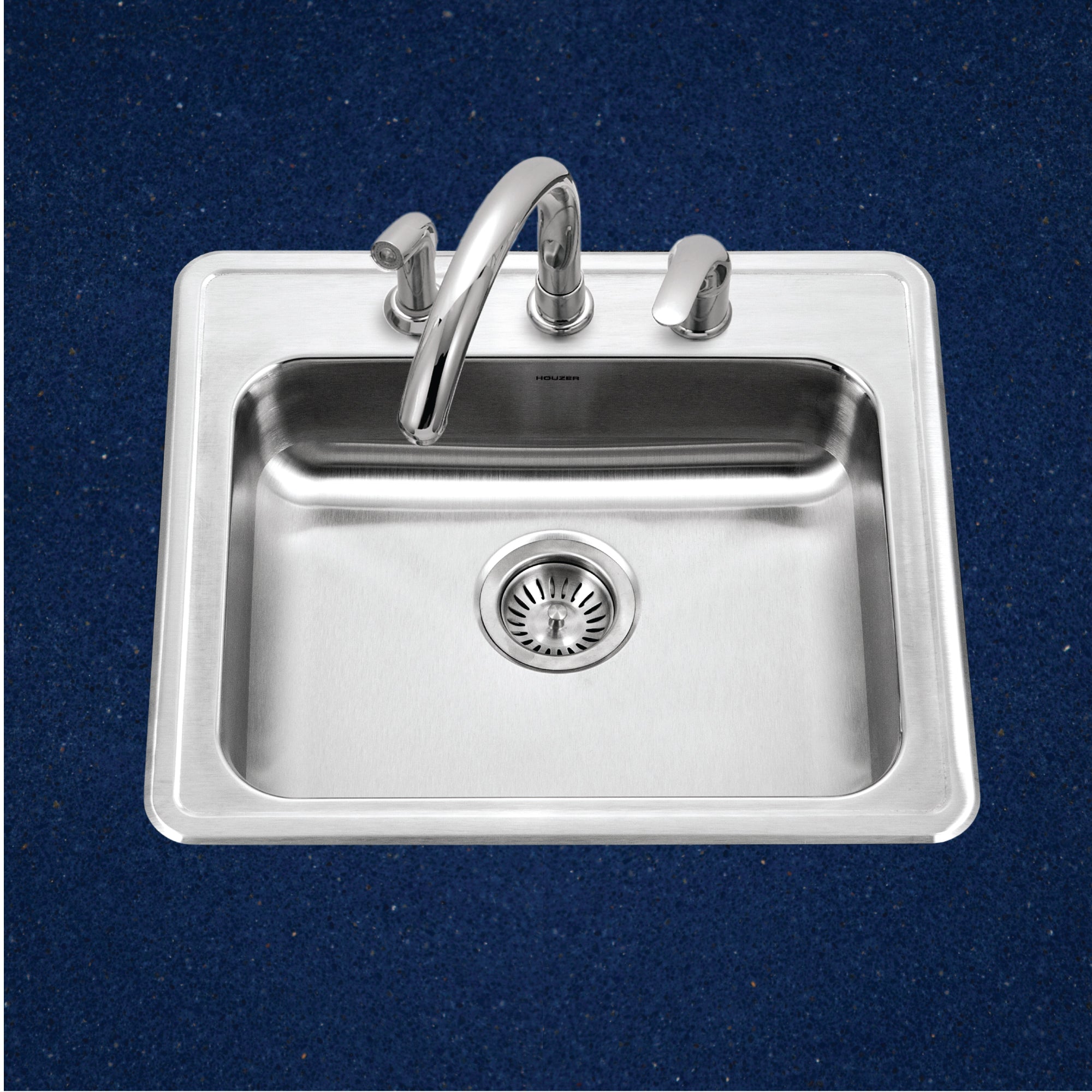 Houzer ADA Compliant 22 inch Stainless Steel Drop-in Topmount 3-hole 6 inch Deep Single Bowl Kitchen Sink - A2219-603-1
