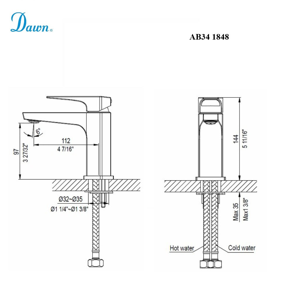 Dawn Single Lever Lavatory Faucet AB34 1848