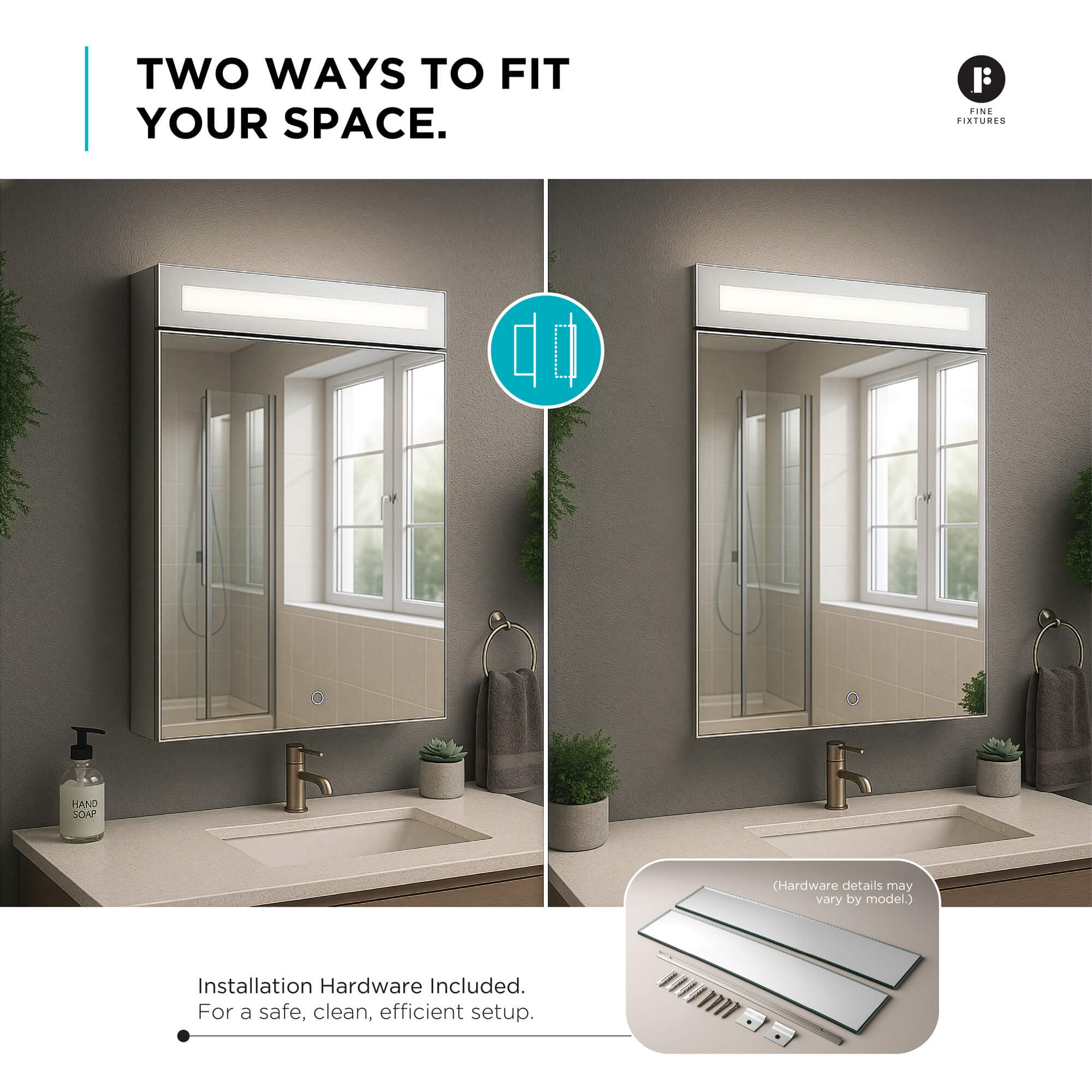 Fine Fixtures Aluminum Cabinets - Top LED