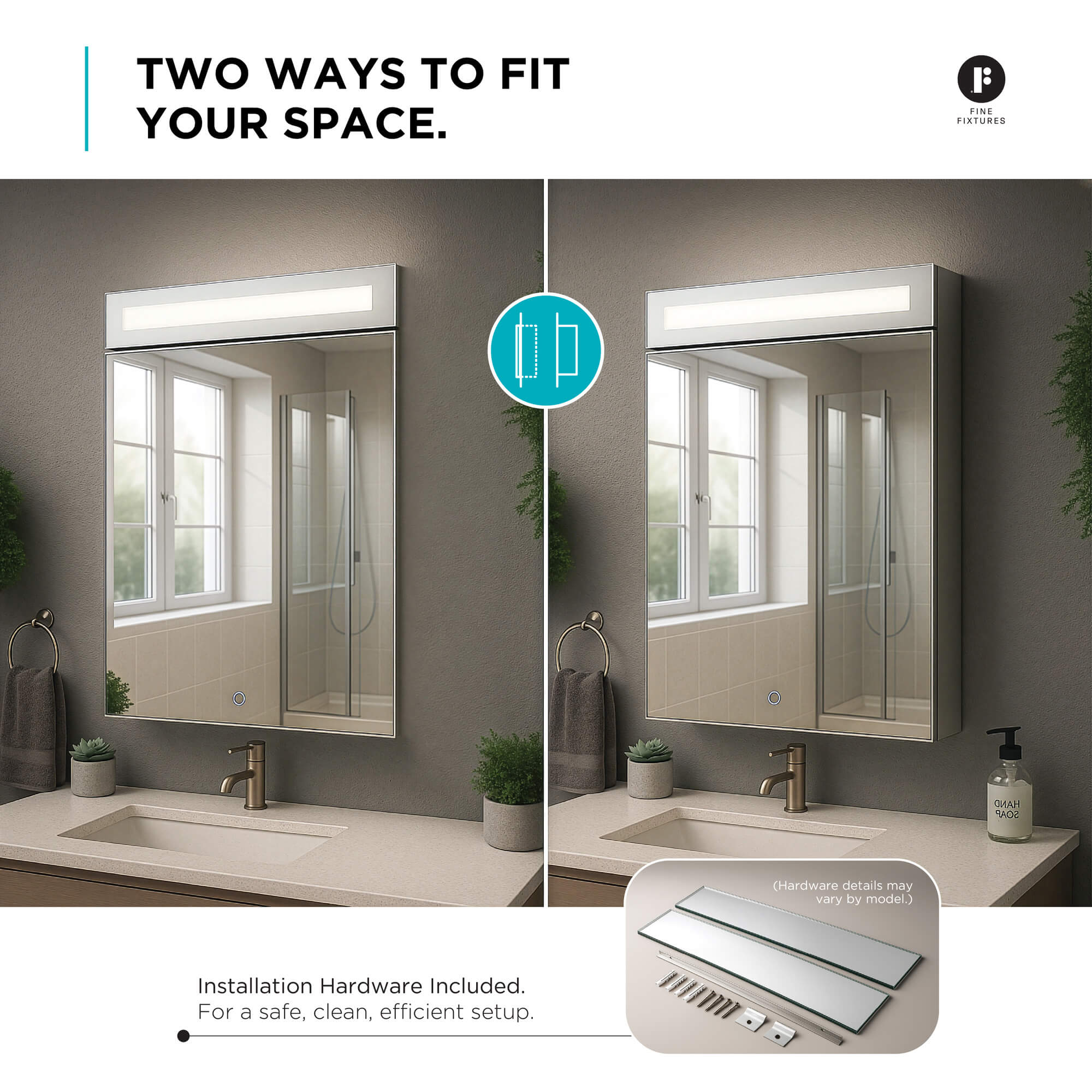 Fine Fixtures Aluminum Cabinets - Top LED