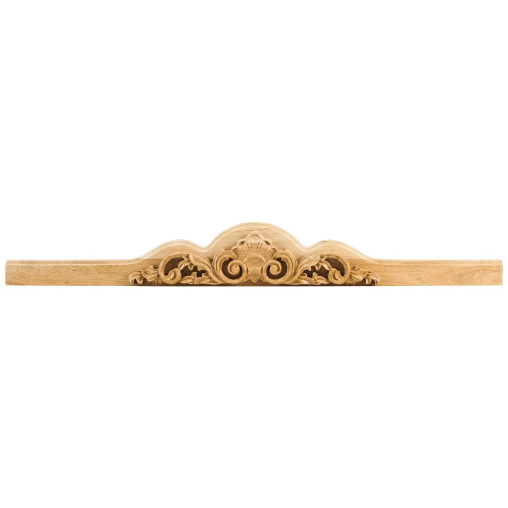 Hardware Resources 40" W x 1-1/2" D x 5" H Hand Carved Rubberwood Shell Valance