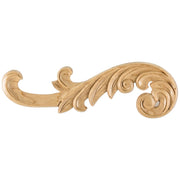Hardware Resources 10-3/8" W x 1/4" D x 3-1/4" H Left Curved Maple Acanthus Applique