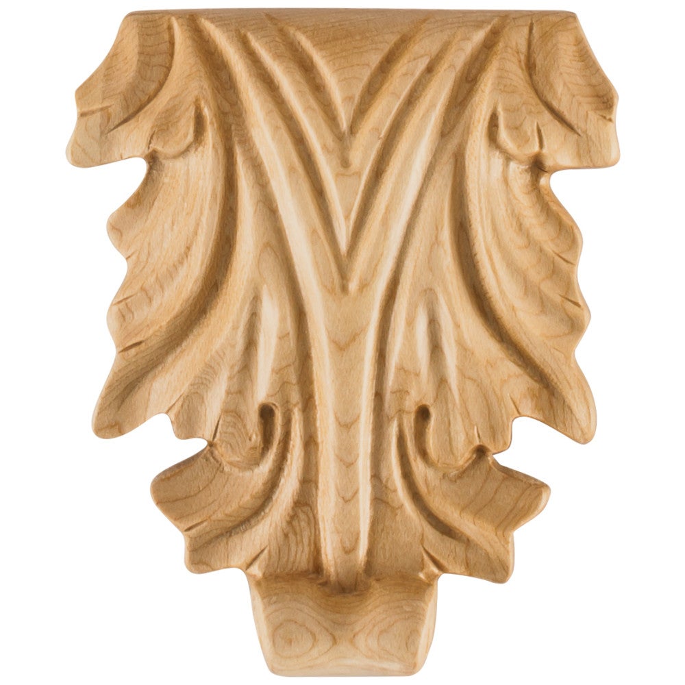 Hardware Resources 3-5/8" W x 3/4" D x 4-1/4" H Maple Acanthus Applique