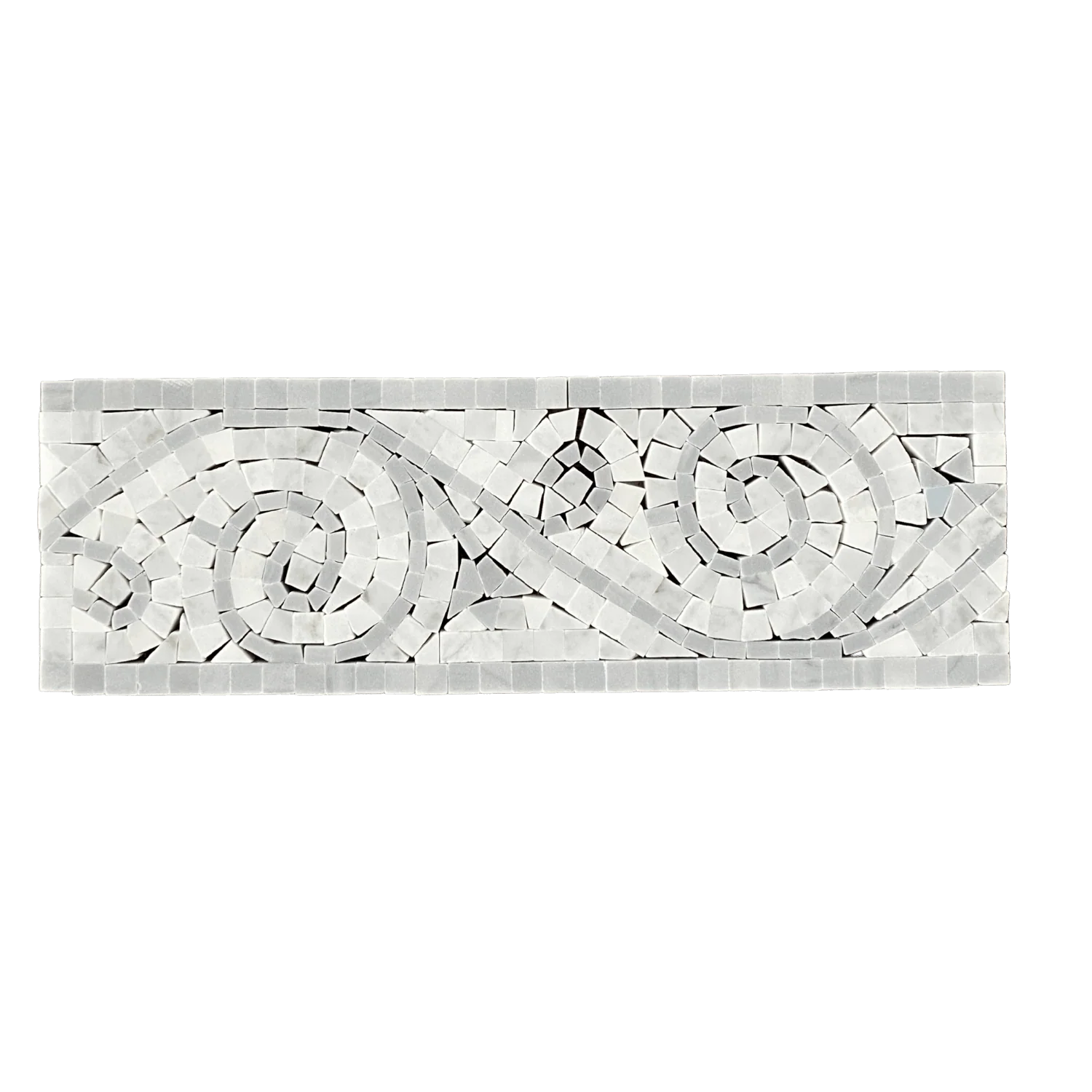 BLUE STONE & WHITE CARRARA MARBLE ART BORDER POLISHED