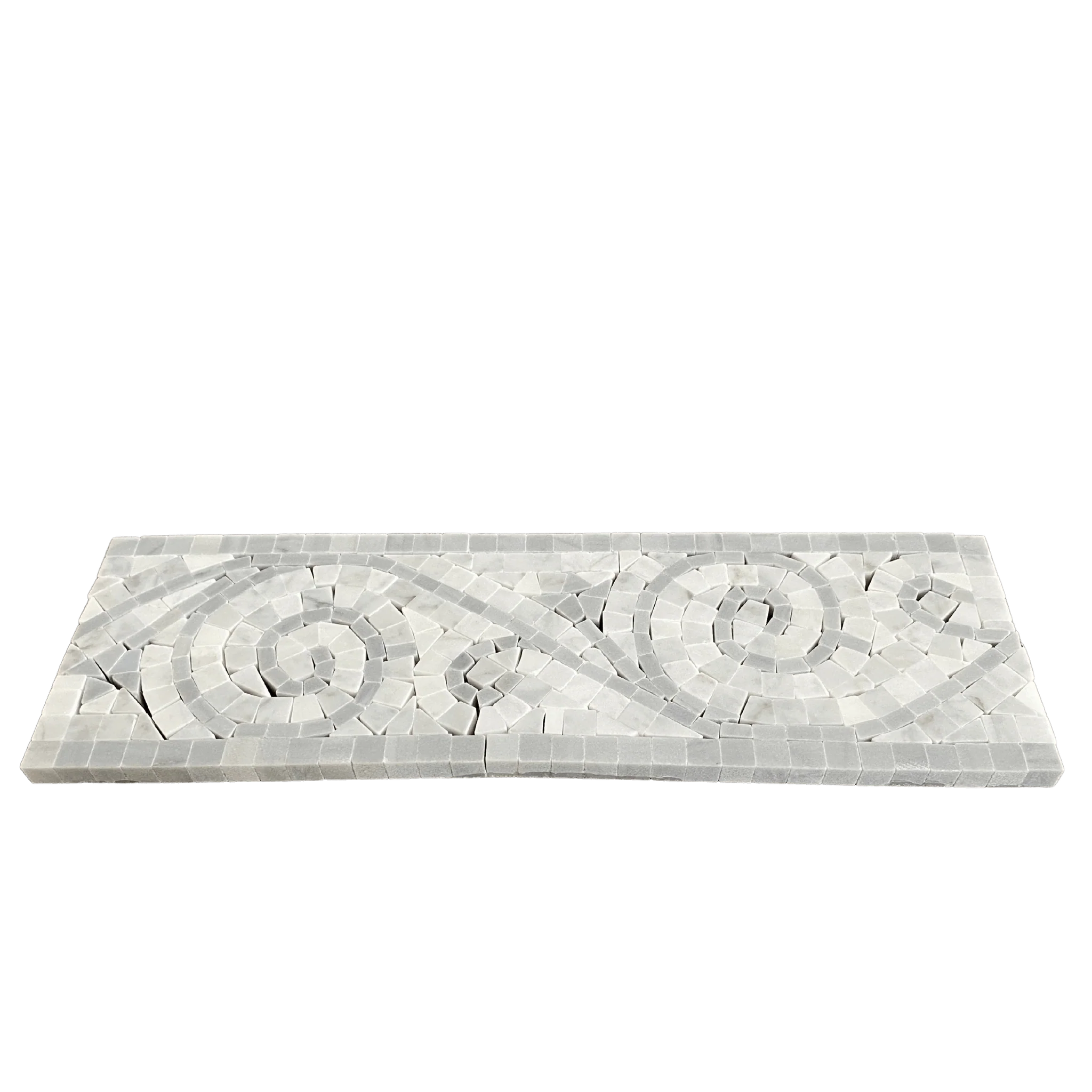 BLUE CELESTE & ARCTIC WHITE MARBLE ART BORDER POLISHED