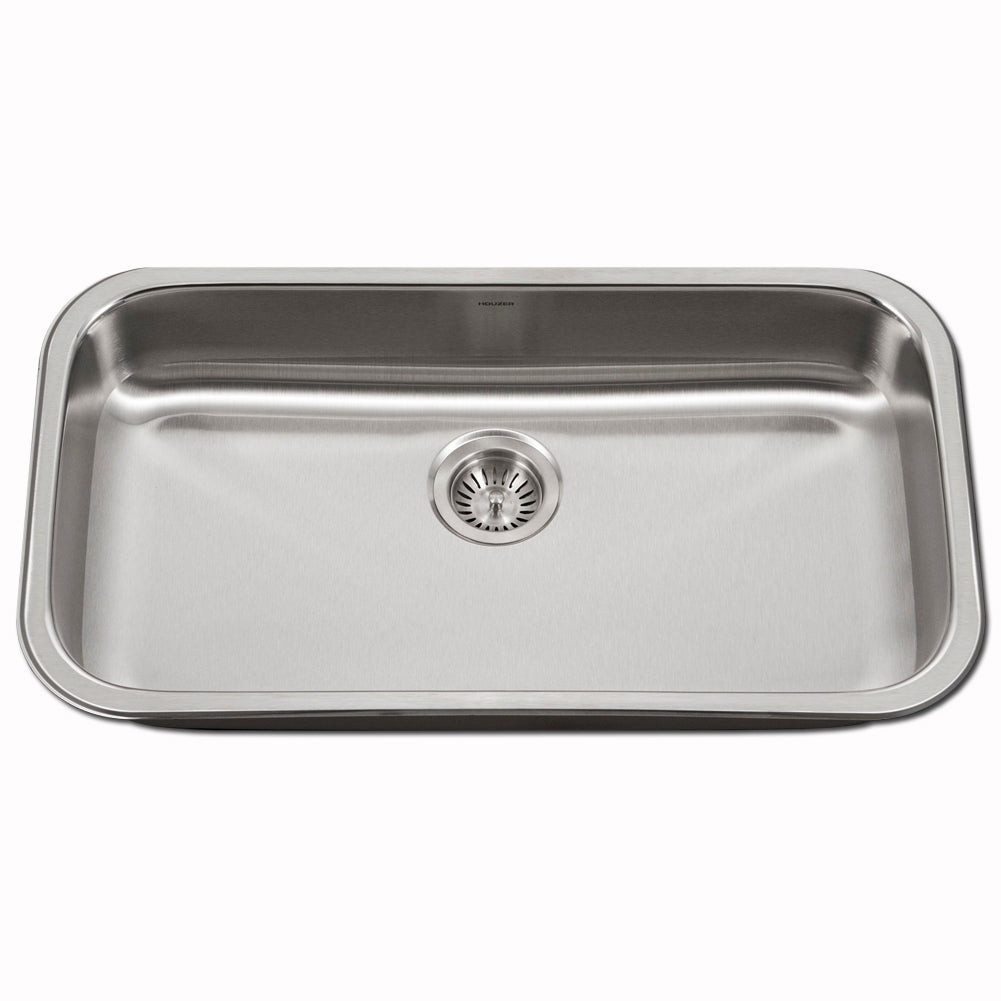 Houzer ADA Compliant 32 inch Stainless Steel Undermount 5-1/2 inch Deep Large Single Bowl Kitchen Sink - AU3018-55-1