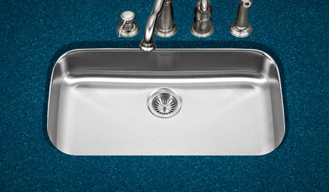 Houzer ADA Compliant 32 inch Stainless Steel Undermount 5-1/2 inch Deep Large Single Bowl Kitchen Sink - AU3018-55-1