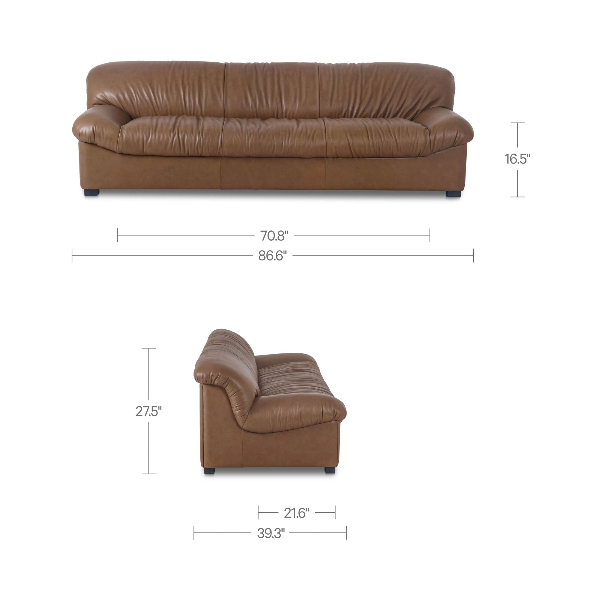 Moes Halston Sofa Tan Leather AZ-1005-03
