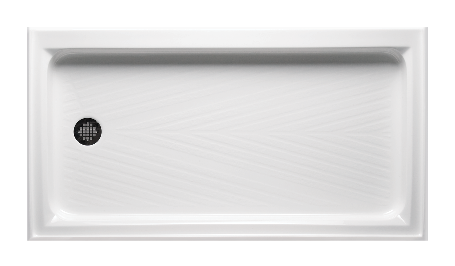 Americh 60" x 32" End Drain Right DS Base w/Channel Drain - White C6032ER-WH