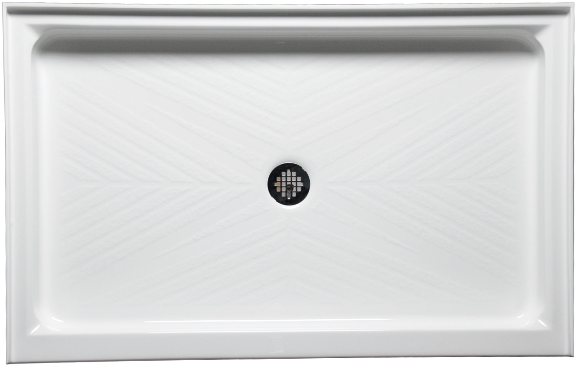 Americh 48" x 34" Double Threshold DS Base w/Square Drain - White S4834DT-WH