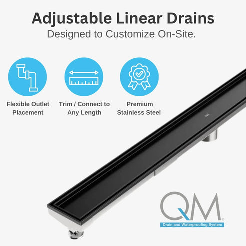 Mist (Tile-In) Adjustable Delmar Linear Drain 3" High Flow