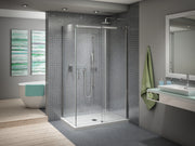 Fleurco Apollo NAPS 2-Sided CRP Sliding Shower Door with Return Panel, SekurPlus + EZ Clean, 75"H