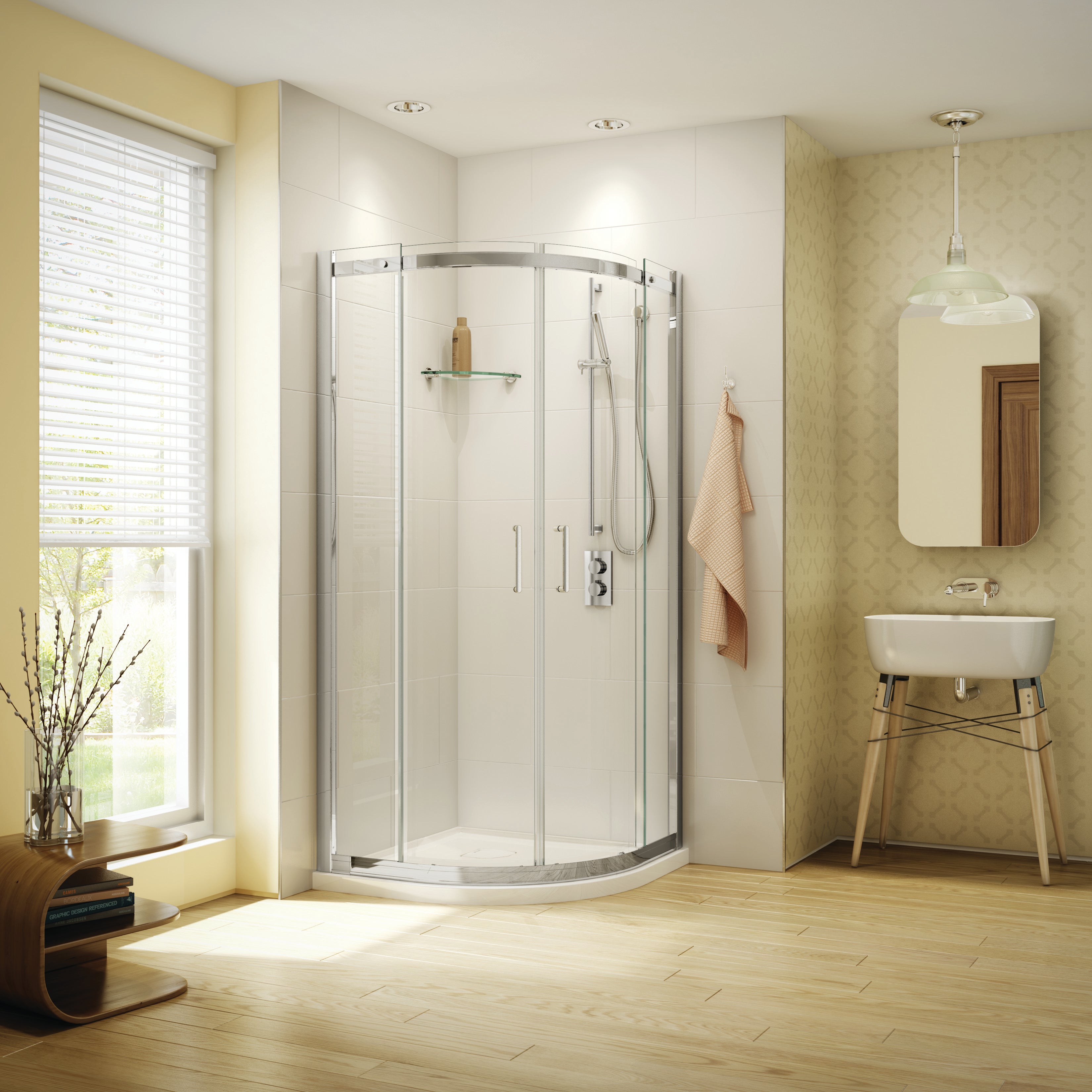 Fleurco Apollo Round Sliding Shower Door – 32", 36" & 40" x 75", Chrome or Brushed Nickel