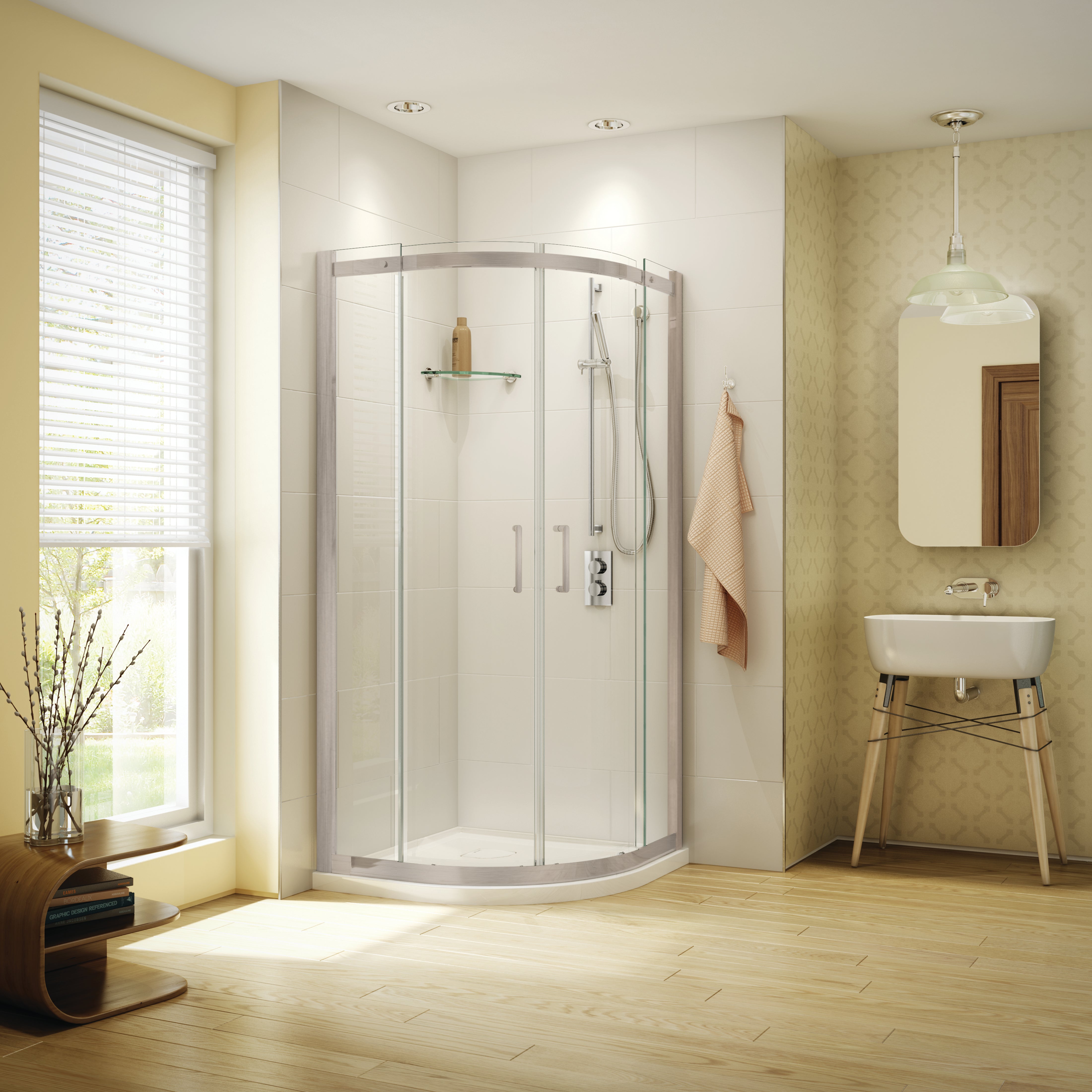Fleurco Apollo Round Sliding Shower Door – 32", 36" & 40" x 75", Chrome or Brushed Nickel