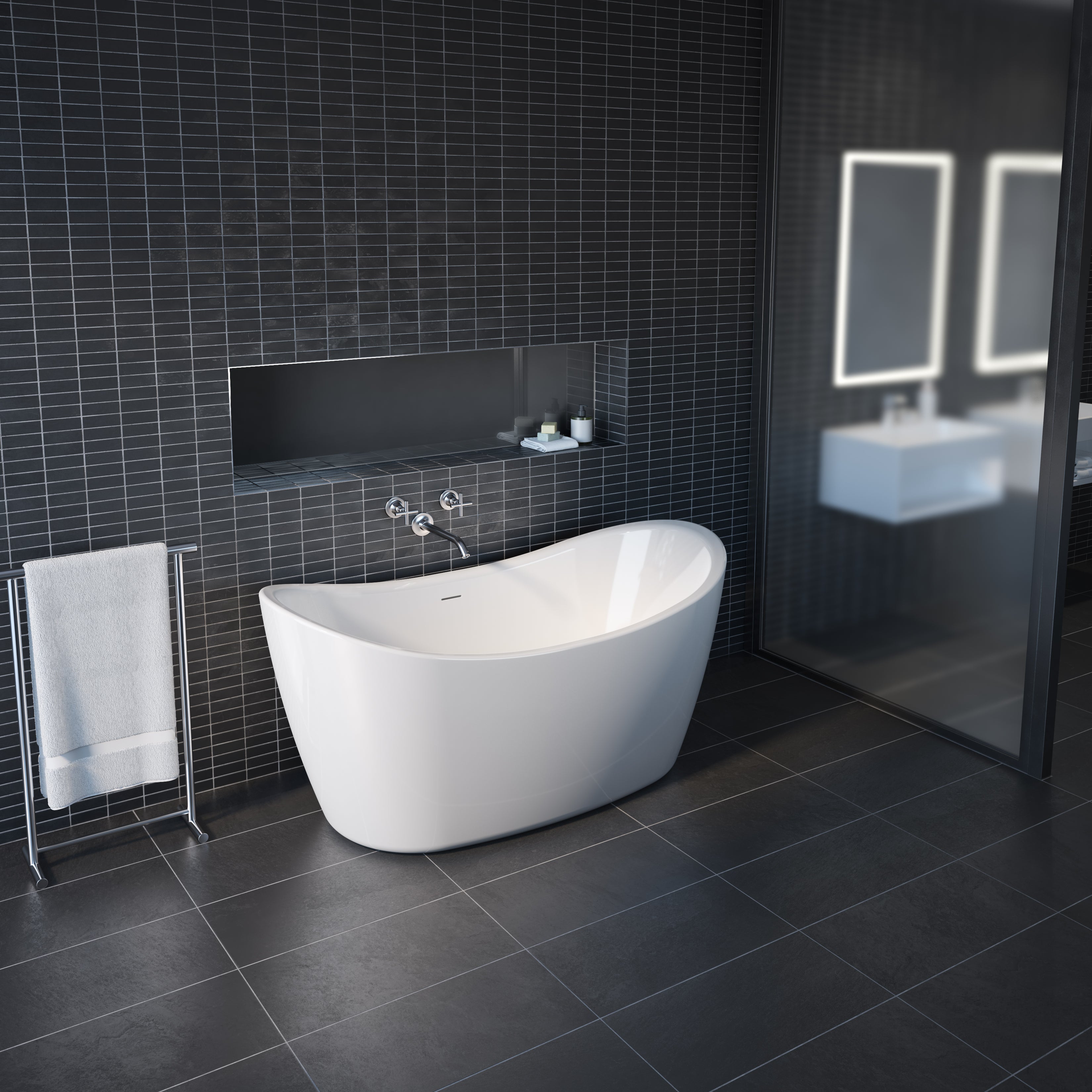 Arpeggio Petite Freestanding Acrylic Bathtub – BZAR5931-18