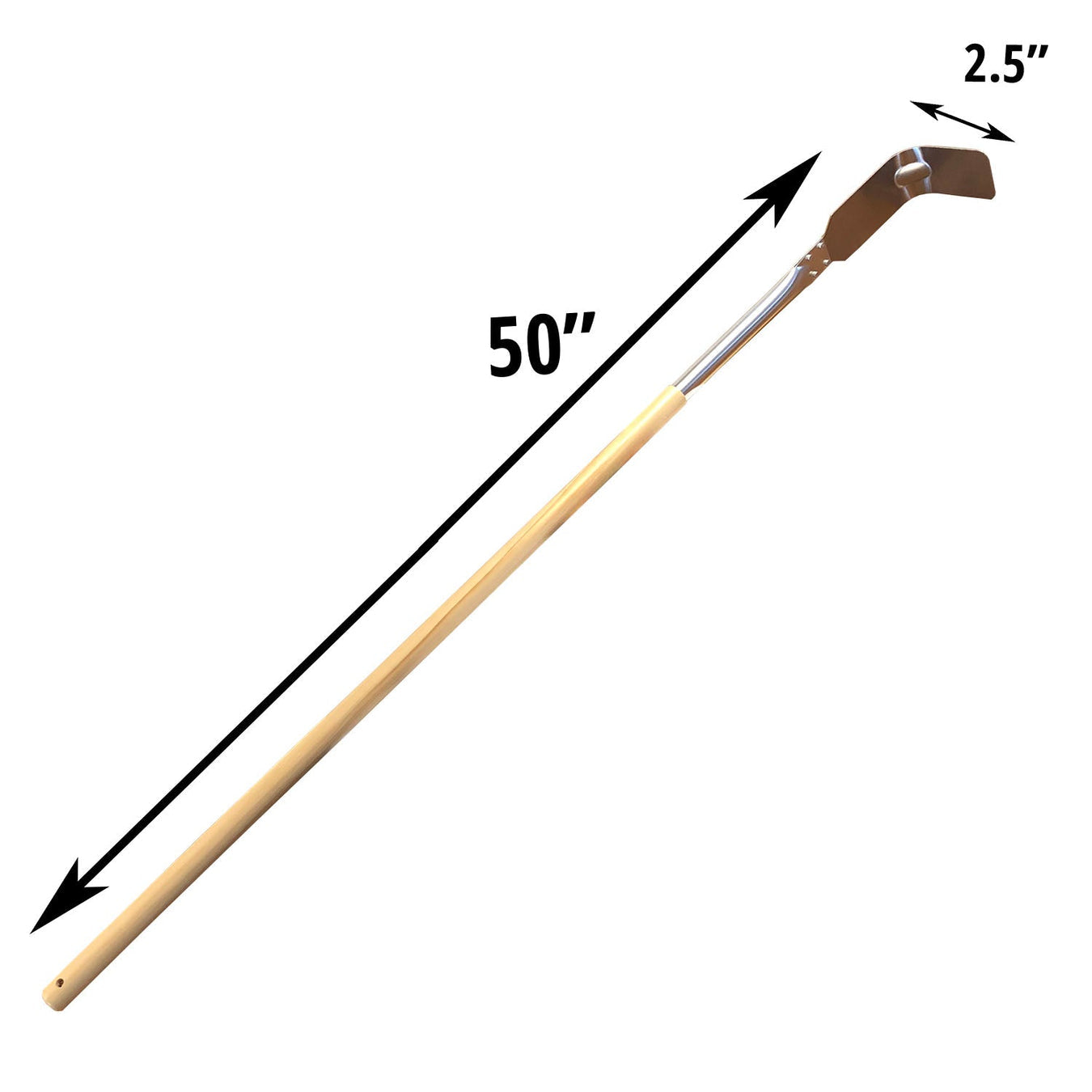 Master pack (10) - Stainless Steel Ash Hook with Wooden Handle (Length 50")